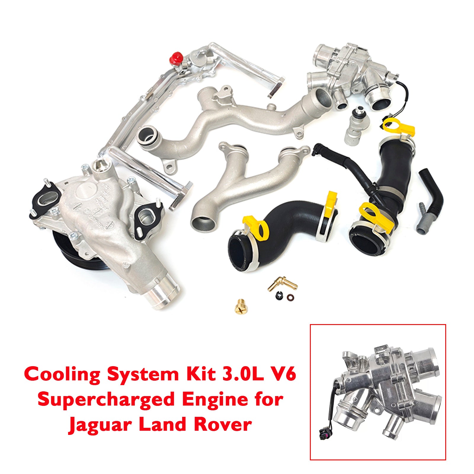 Cooling System Kit 3.0L V6 Supercharged Engine for Jaguar Land Rover