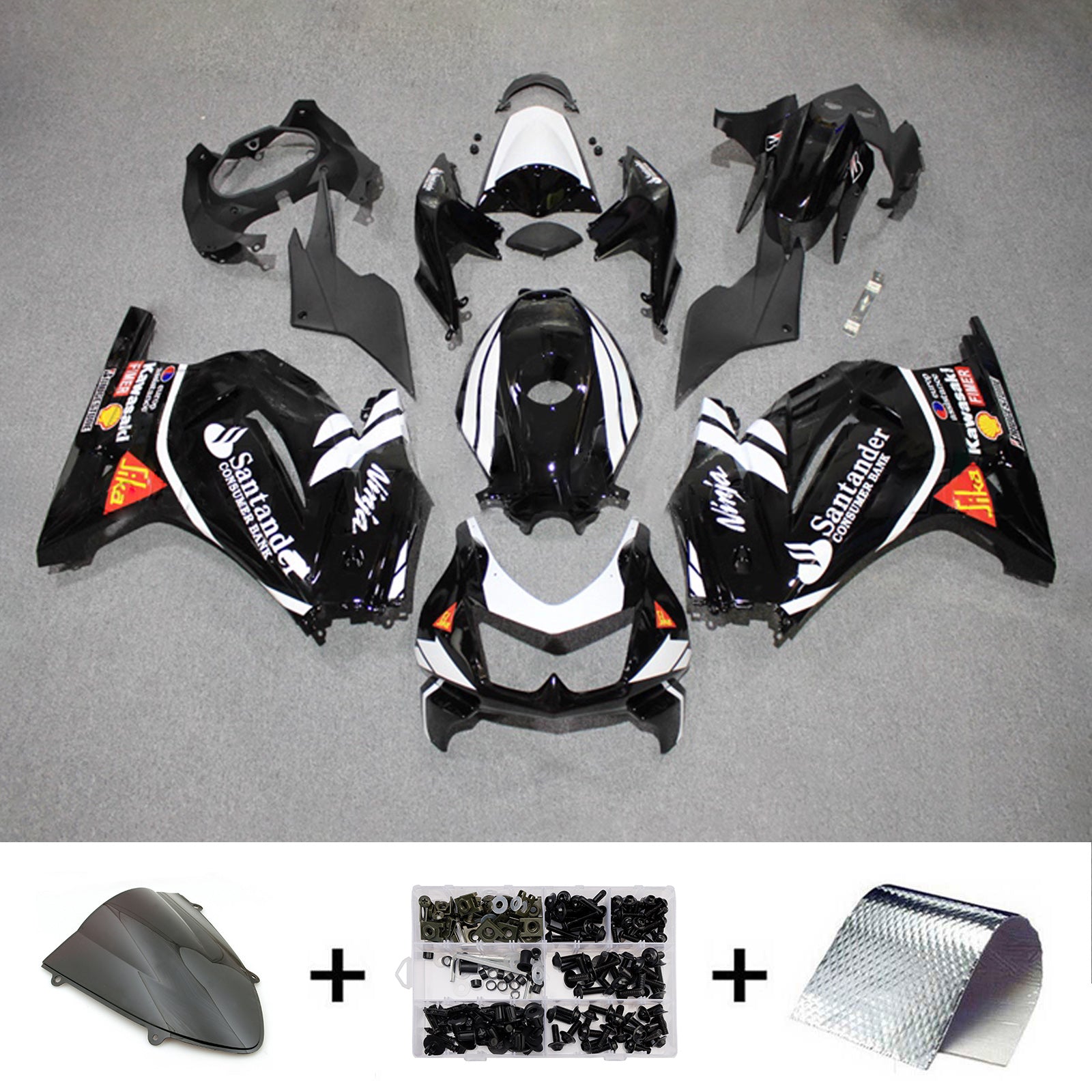 Kit carena iniezione carrozzeria in plastica ABS adatta per Kawasaki EX250 Ninja250R 2008-2012