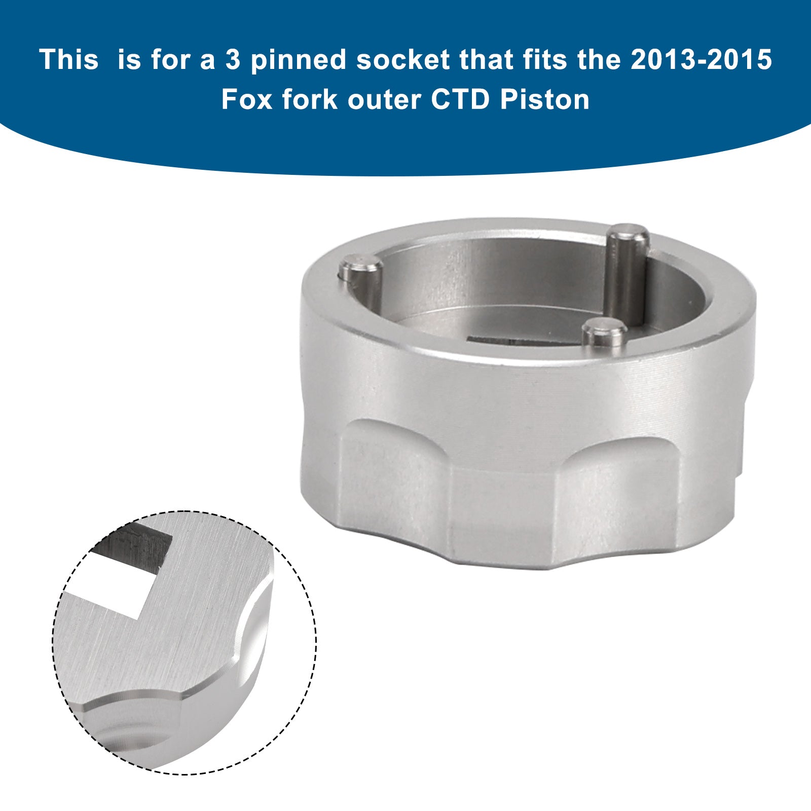 Outil de douille de fourche pour retrait du piston extérieur Fox CTD à 3 broches - 398-00-504