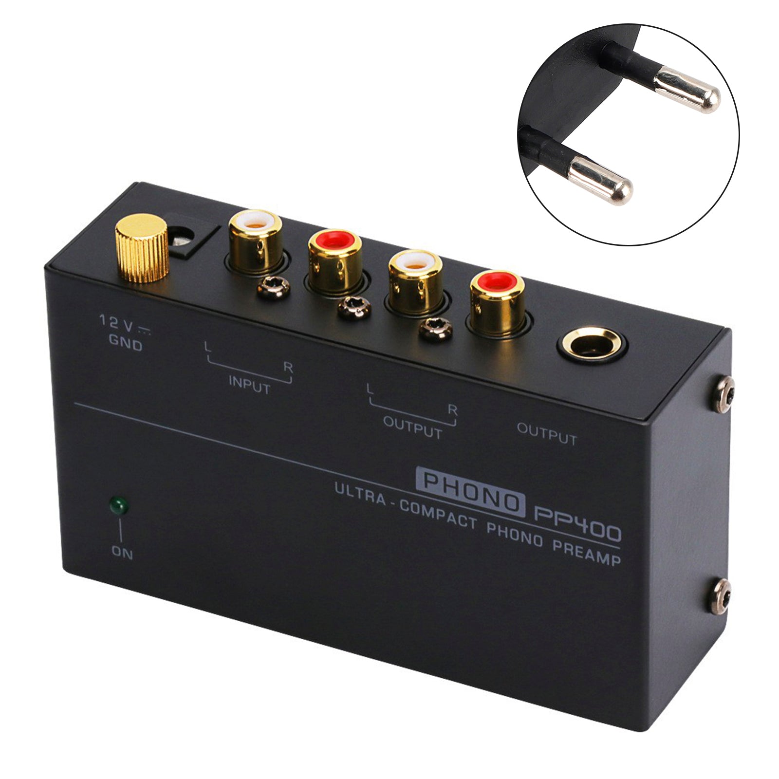 PP400 Ultra-Compact Phono Preamp Preamplifier With RCA 1/4Inch Support TRS Interfaces Preamplificador Phono Preamp