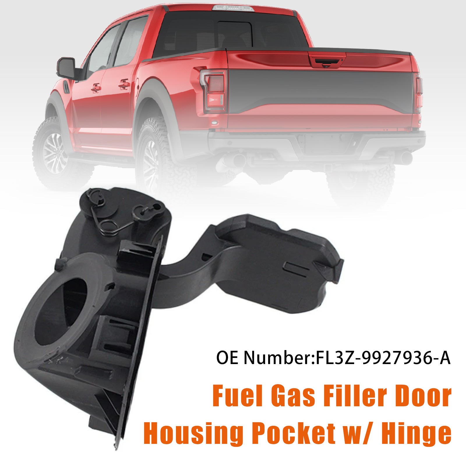 Poche de boîtier de porte de remplissage de gaz de carburant avec charnière FL3Z-9927936-A pour Ford F-150 2015-2020