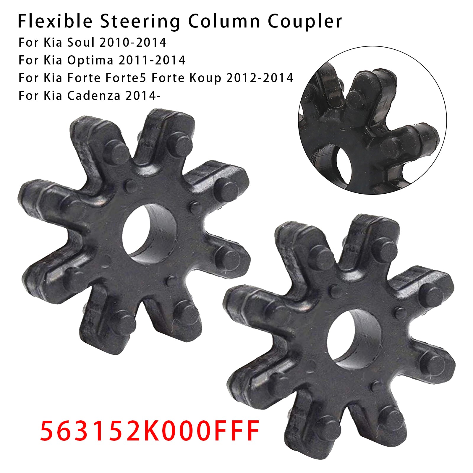 2x Flexible Steering Column Coupler For Hyundai Elantra Kia Optima 563152K000FFF