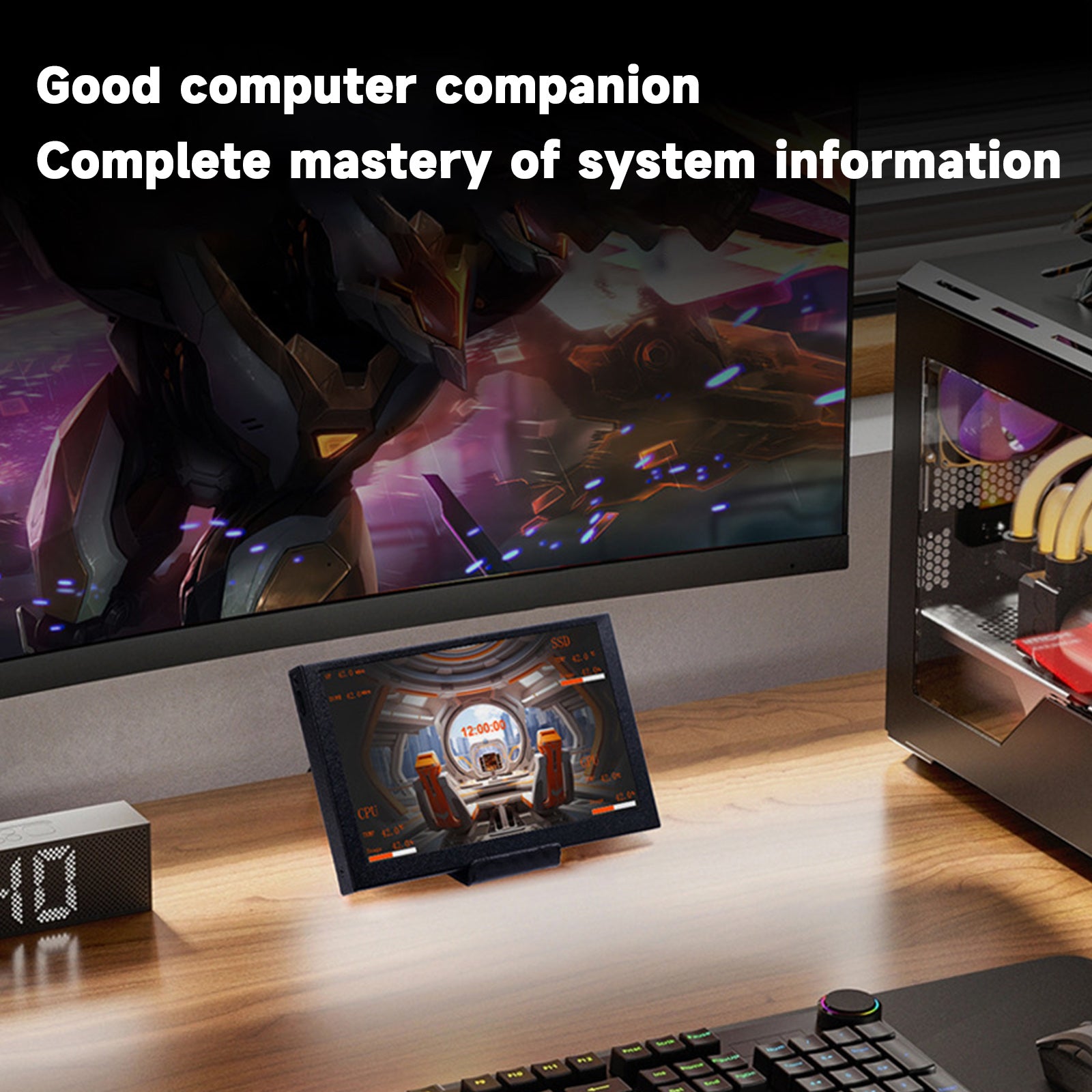 5-palcový podvozok sub-obrazovky IPS HD Smart USB Desktop Sub-Screen Type-C PC