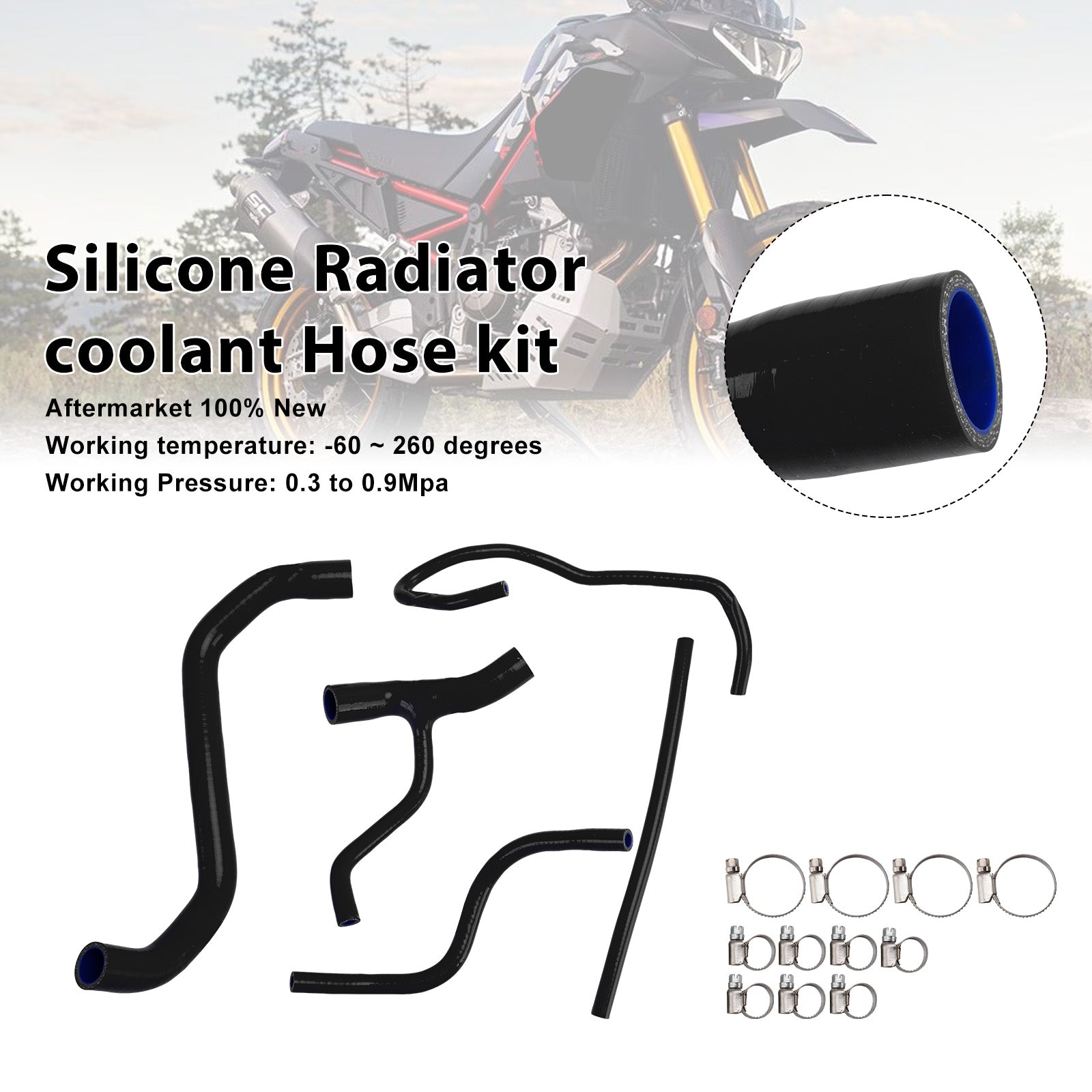 2022-2025 Aprilia Tuareg 660 Silicone Radiator coolant Hose