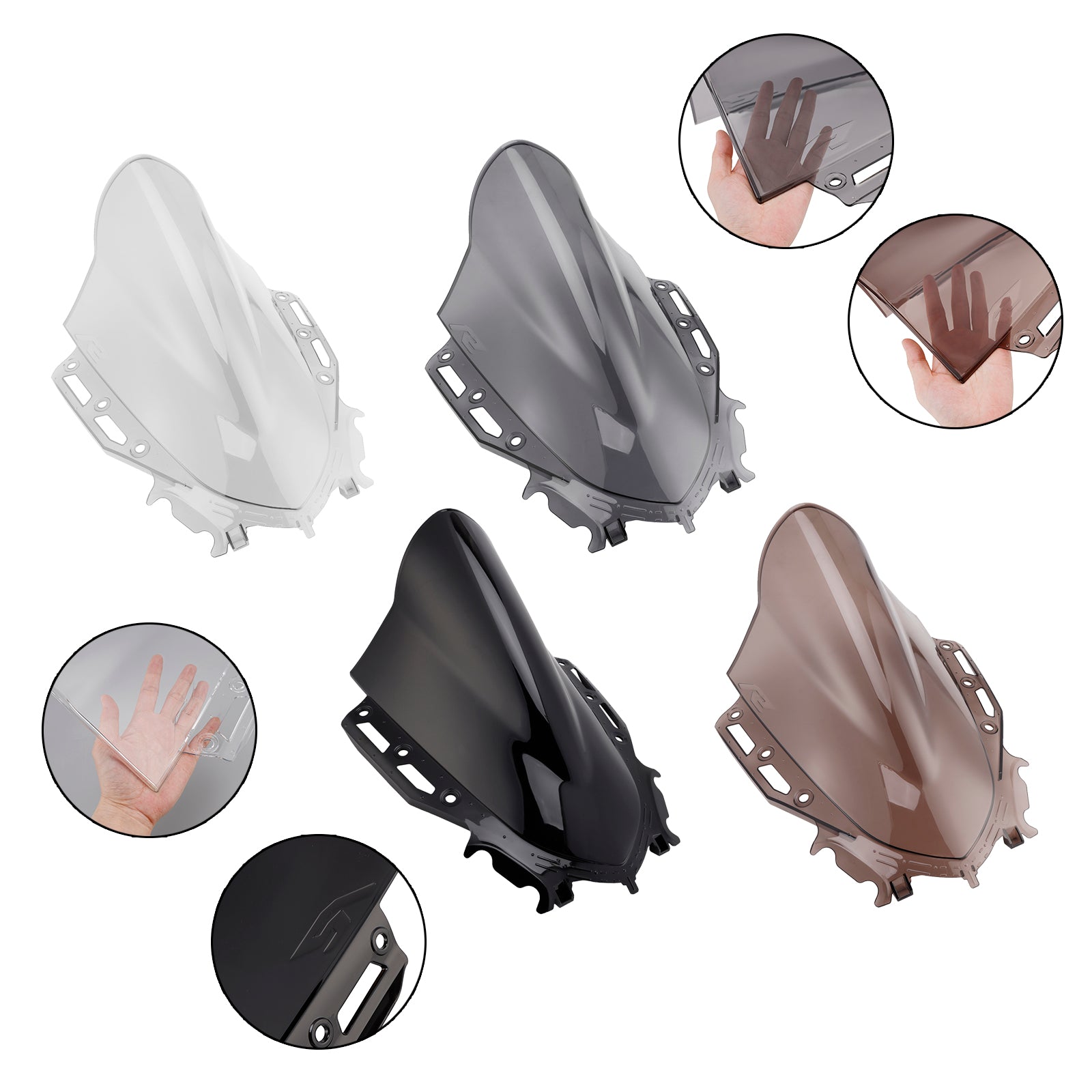 Černé sklo čelného skla vhodné pre Yamaha YZF R15 V4 2021-2024