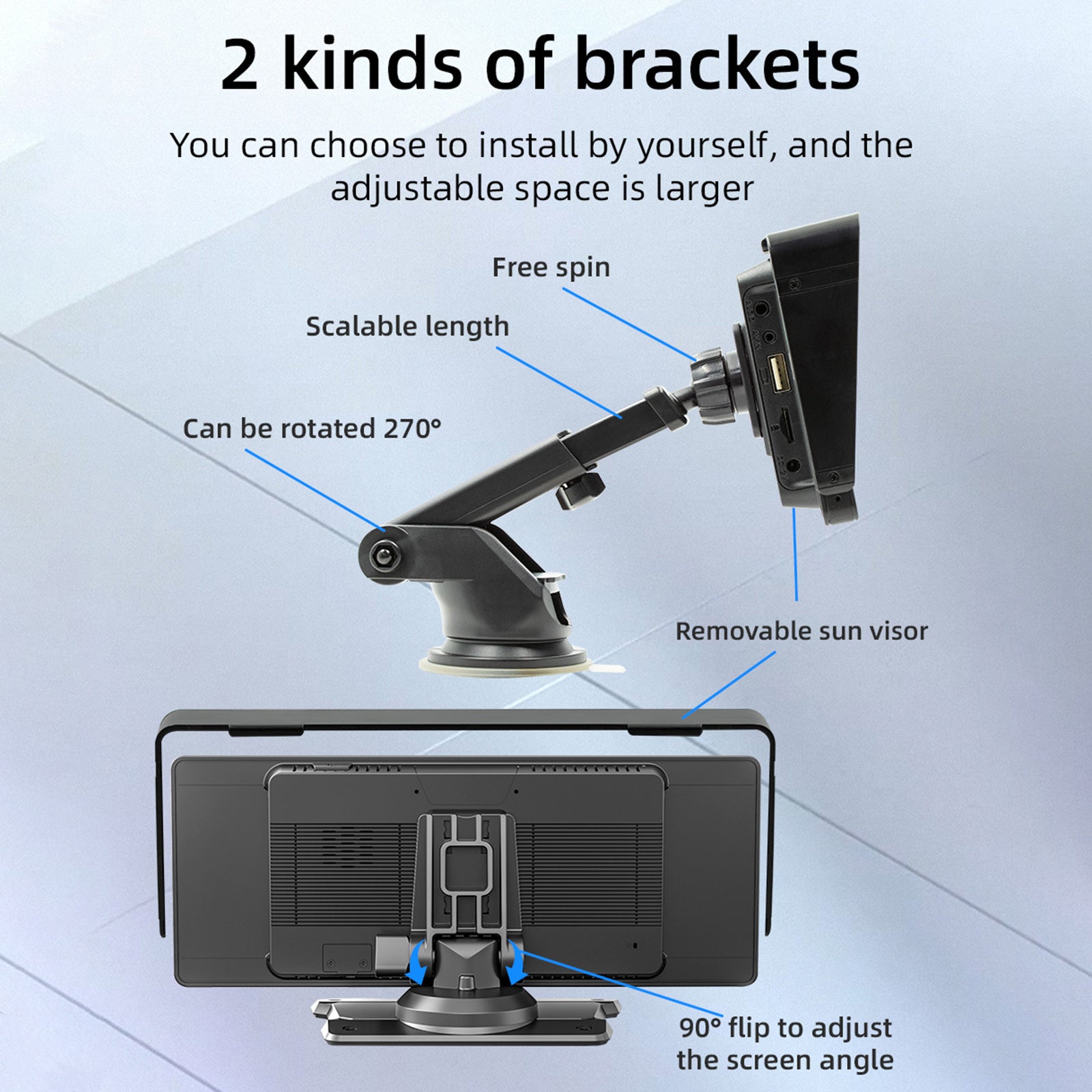 10.26" Auto MP5 prehrávač Bluetooth FM vysielač Bezdrôtový Carplay 4 LED kamera