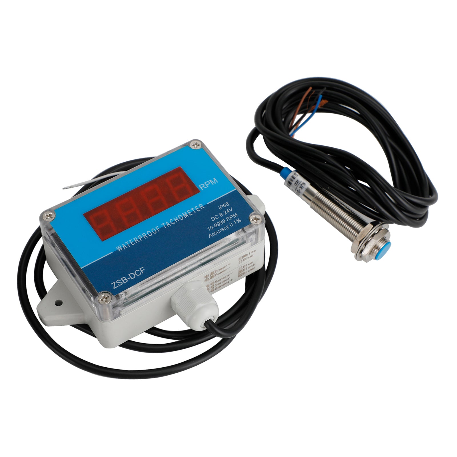 DC 8-24V Hall Tacomômetro Digital LED Motor Speed Meder Tester IP68 Imper impermeável