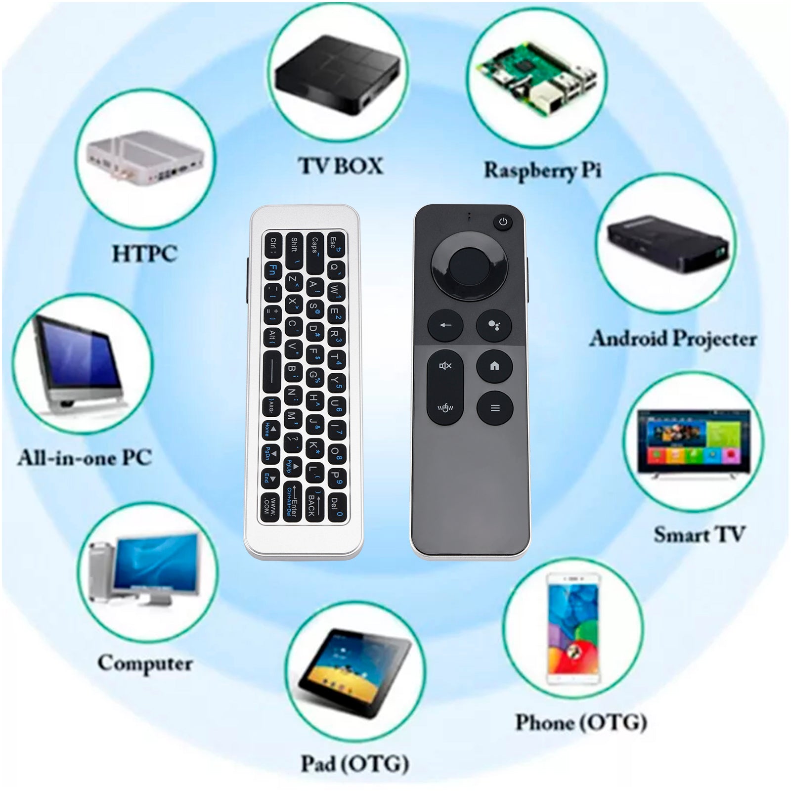 T1 Smart Voice IR aprendizaje Control remoto inalámbrico Mini teclado Control remoto