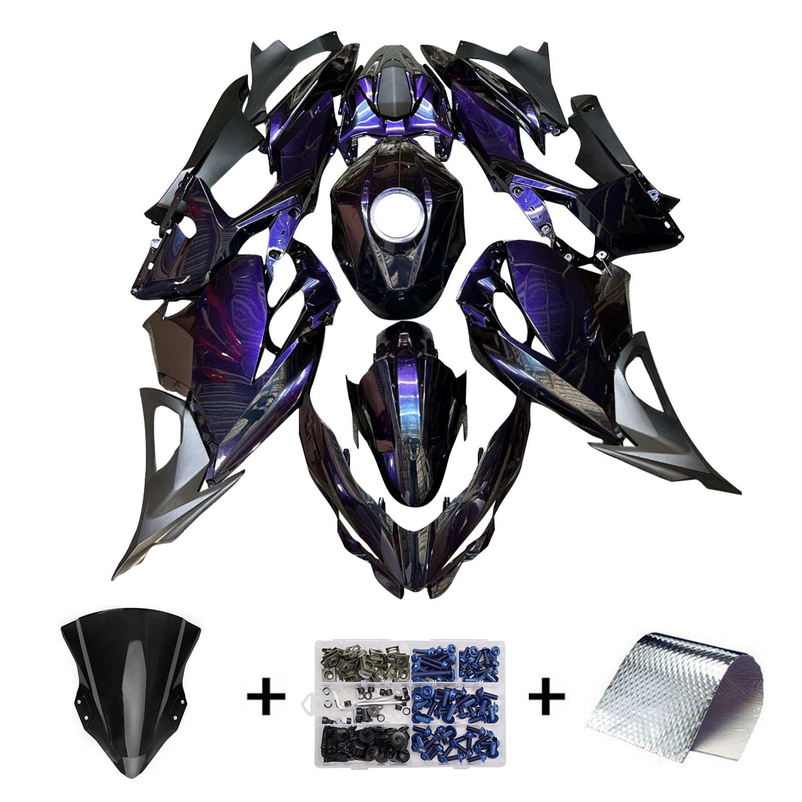 Injection Fairing Kit Bodywork Plastic ABS fit For Kawasaki EX400 Ninja400 2018-2024