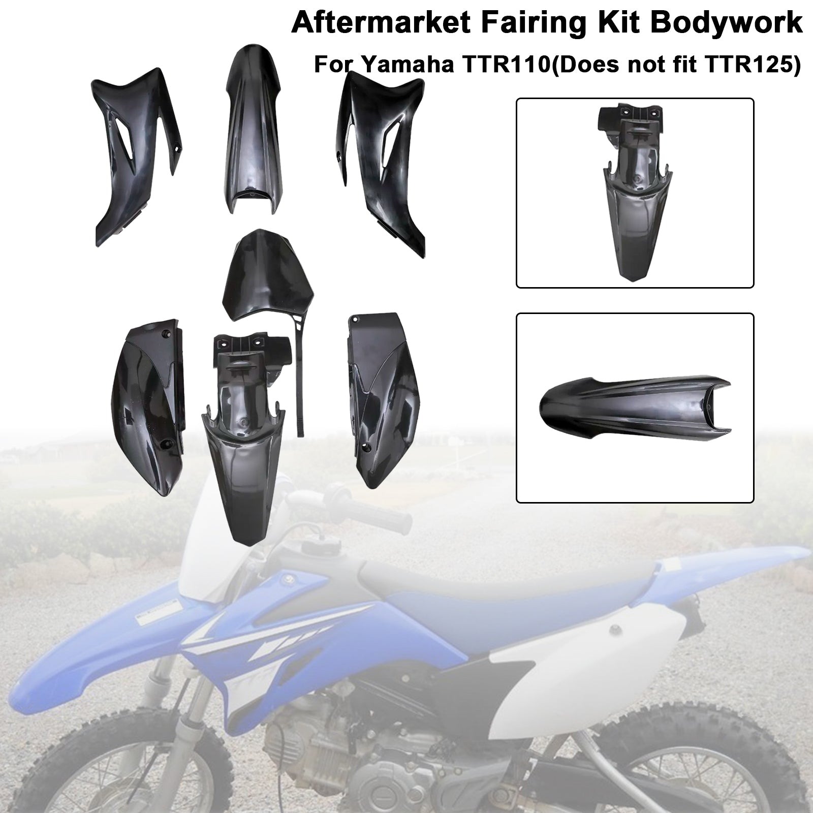 Yamaha TTR110 DIRT BIKE Body Plastic Kit Fender Fairing