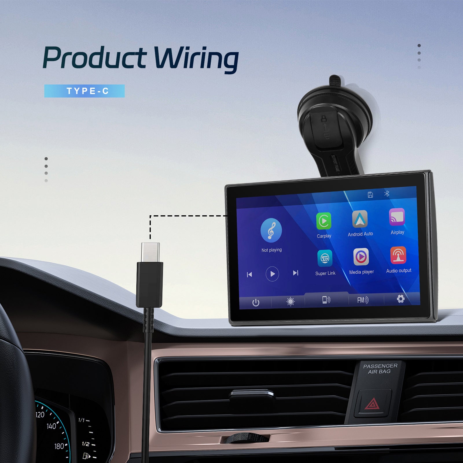 7-inch volledig touchscreen Apple CarPlay Android Auto Switching Display AHD-camera