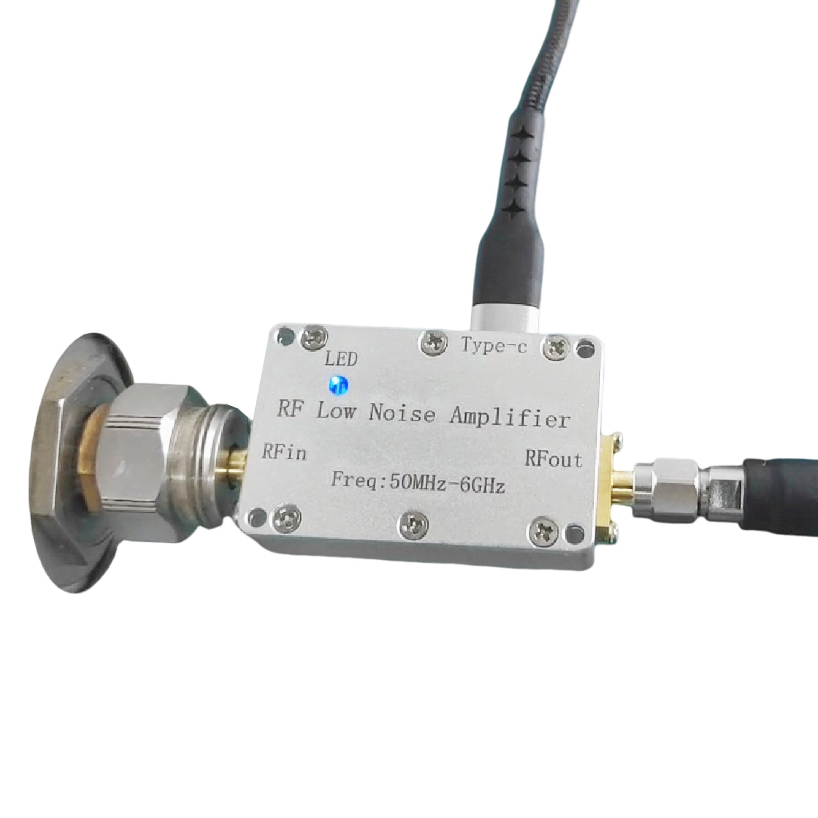 Amplificador de radiofrequência de 50m-6GHz 20dB 30dB de alto ganho LNA de baixo sinal de ruído baixo