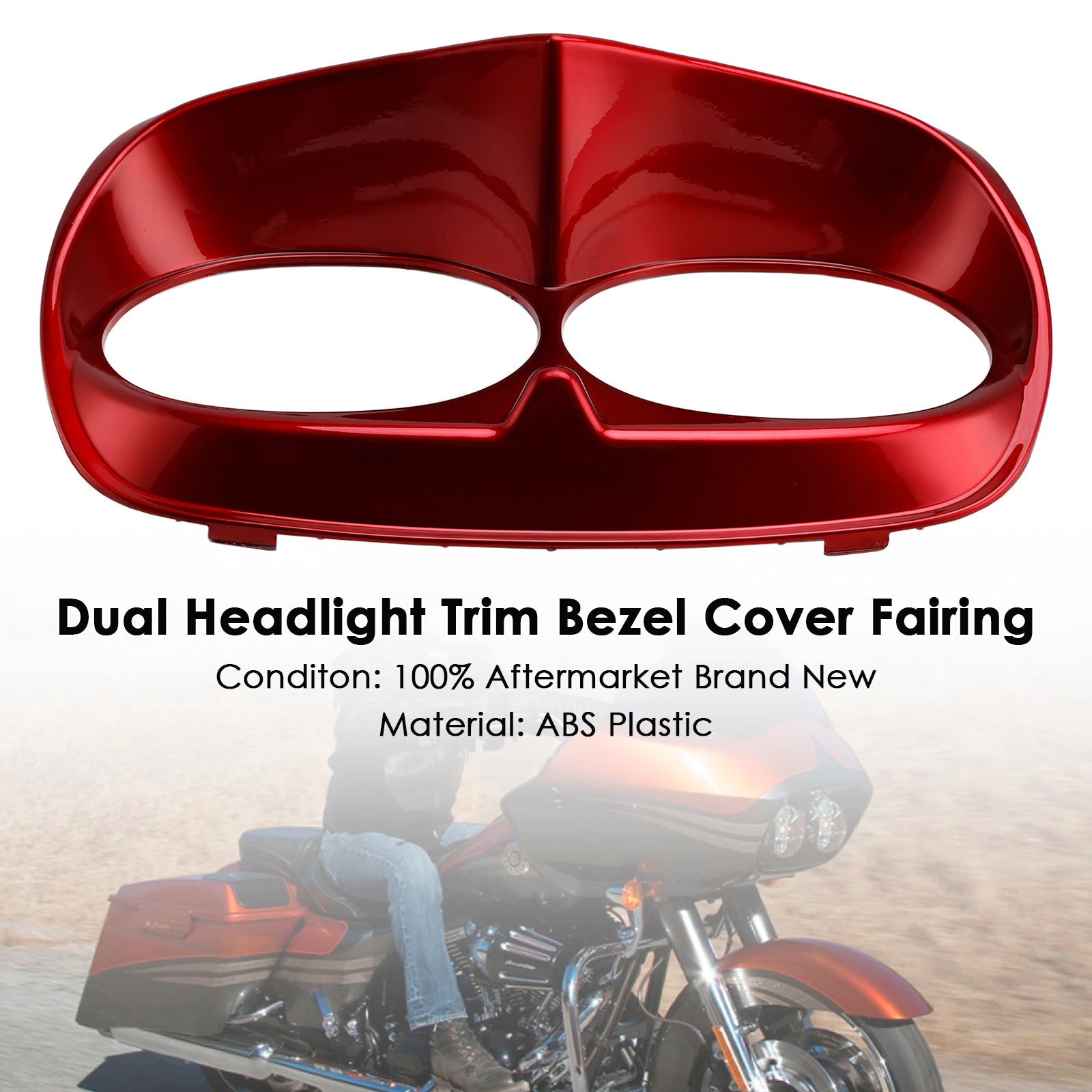 Dual Headlight Trim Bezel Cover Fairing For Road Glide 1998-2013