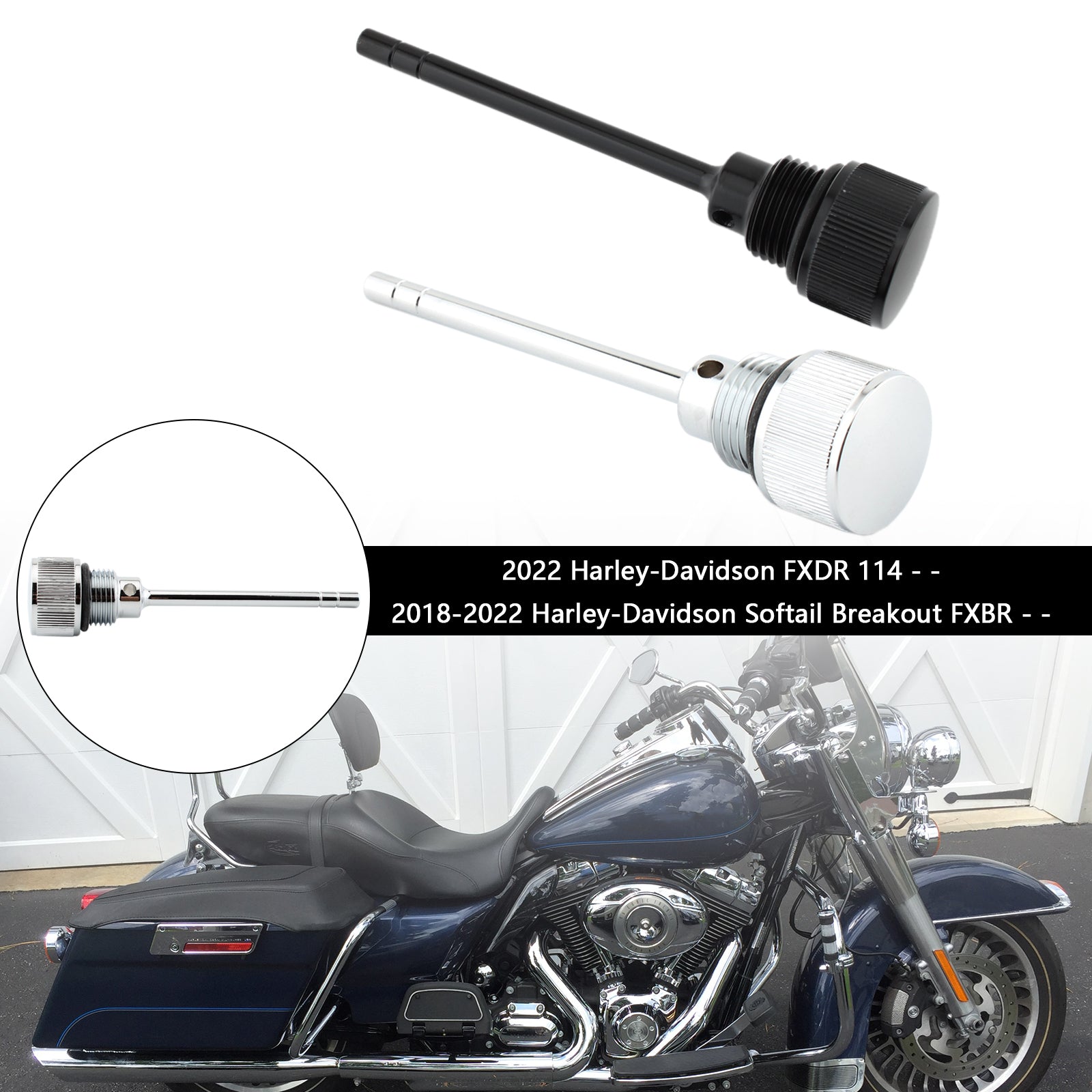 1105-0022 Oljedoppsticktankplugg för Softail Road Glide 07-19