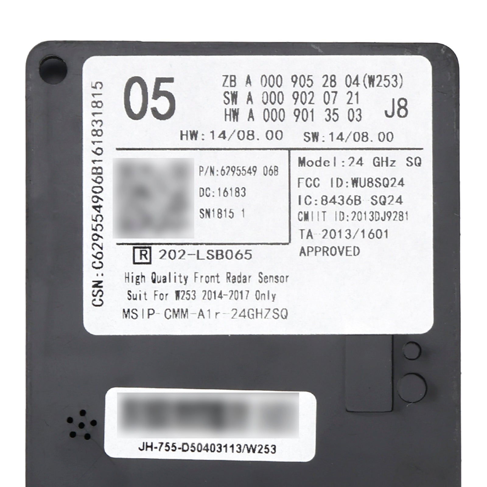 2014-2017 Mercedes C-klass W253 Främre radarsensorns styrenhet A0009052804