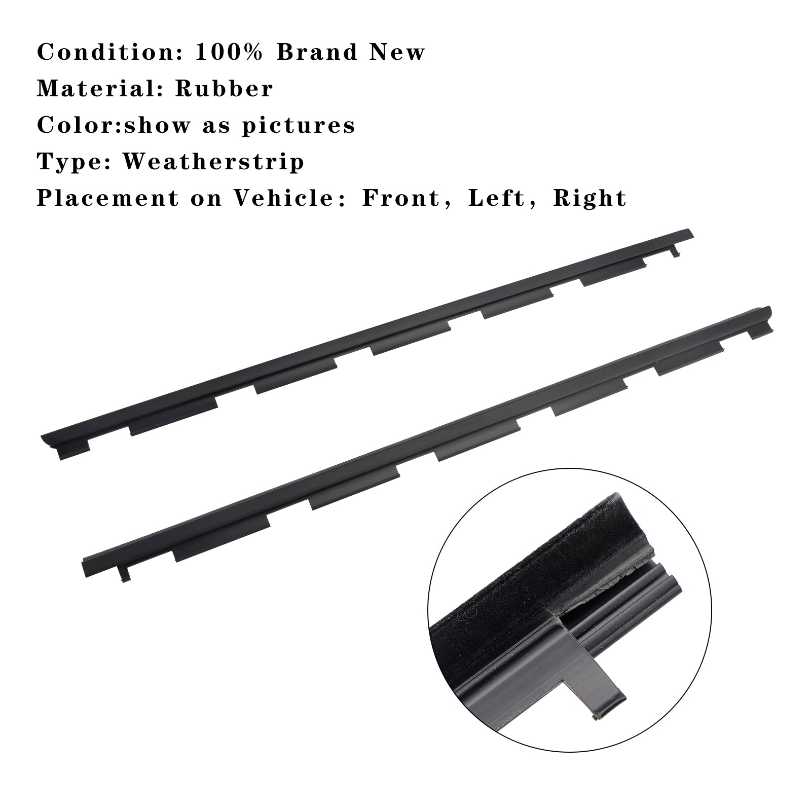 1988-2000 Chevrolet C1500 GMC C2500 Voorste links+rechts tochtstrips