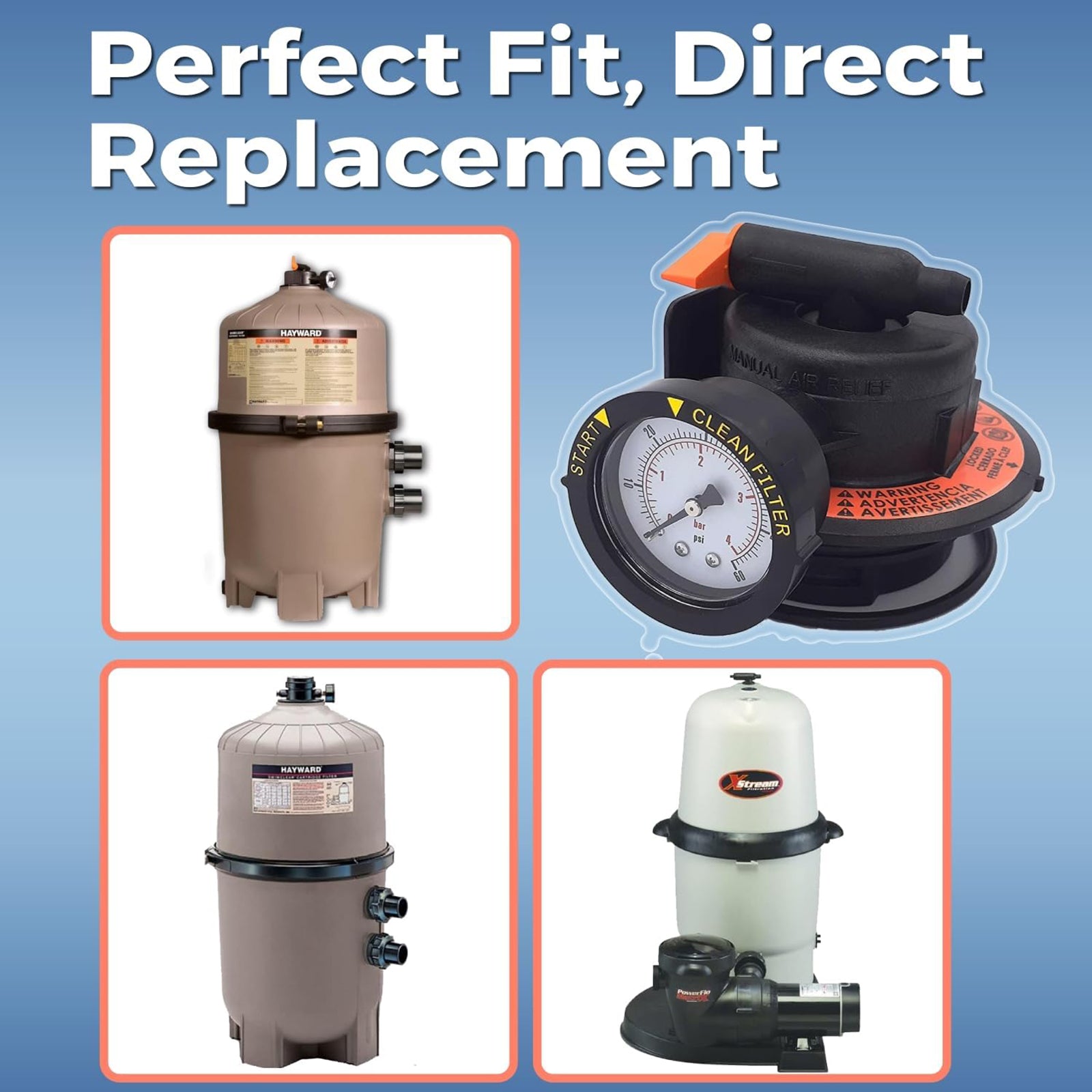 Manuell luftavlastningsenhet DEX2420MAR2 for patronpoolfilter