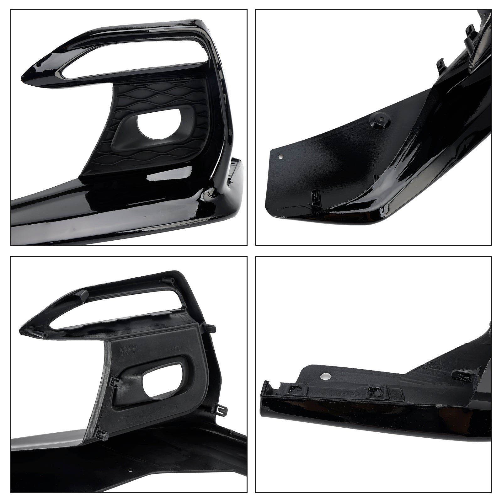 2018-2020 Infiniti Q50 Sport Bumper Fog Light Lamp Cover Black Grille Bezels