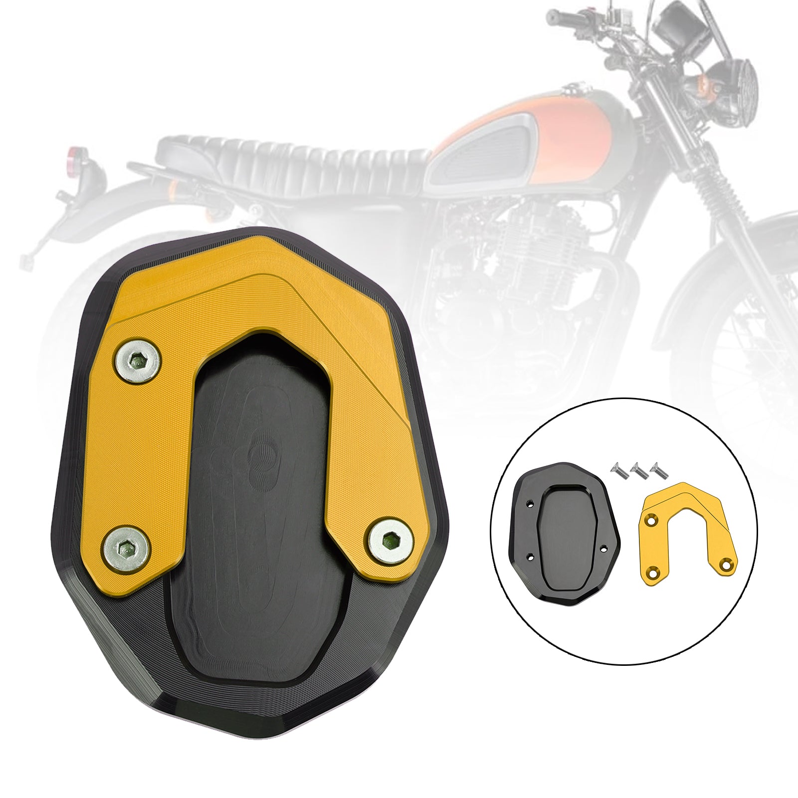 Kickstand Forstørrende platepute Fit for Ducati Scrambler 400/800/1100 2015-2020