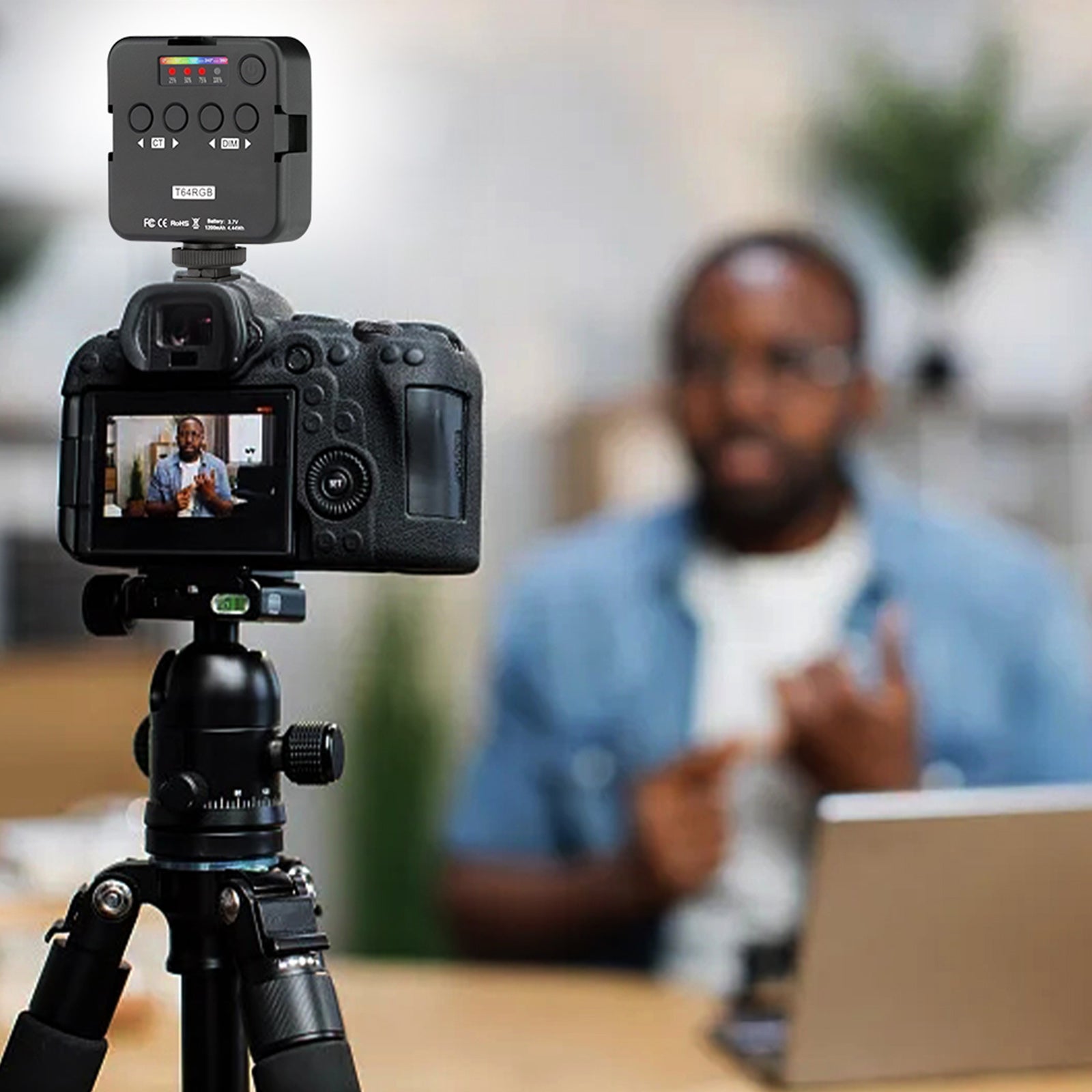 T64 RGB LED-videolicht Invullicht Videofotografie Full-Color Led-invullicht