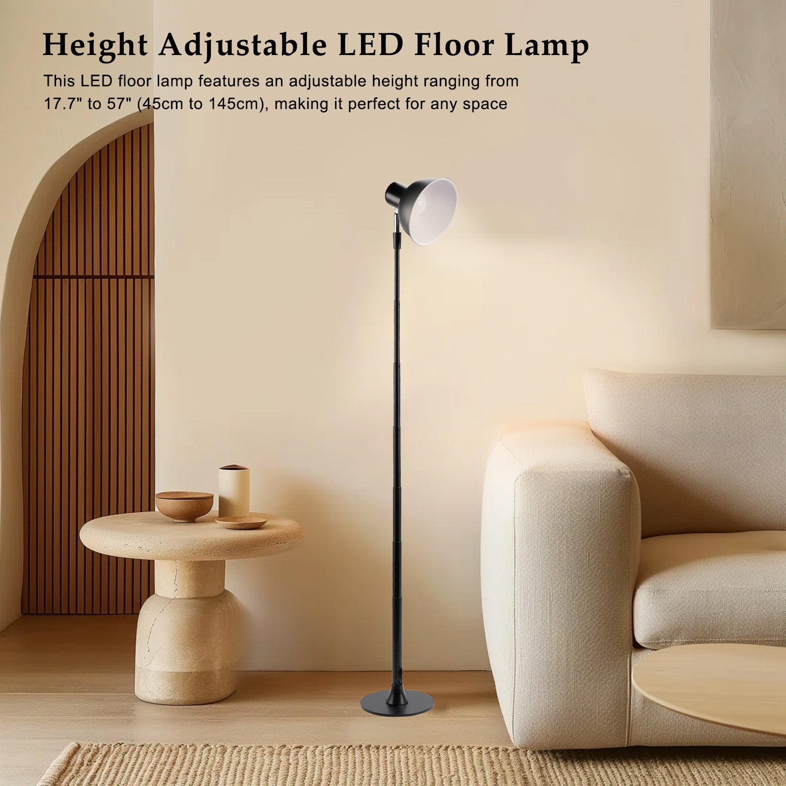 Dimmable for Bedroom/Office-Walnut Adjustable LED Floor & Table Lamp 3 Colors