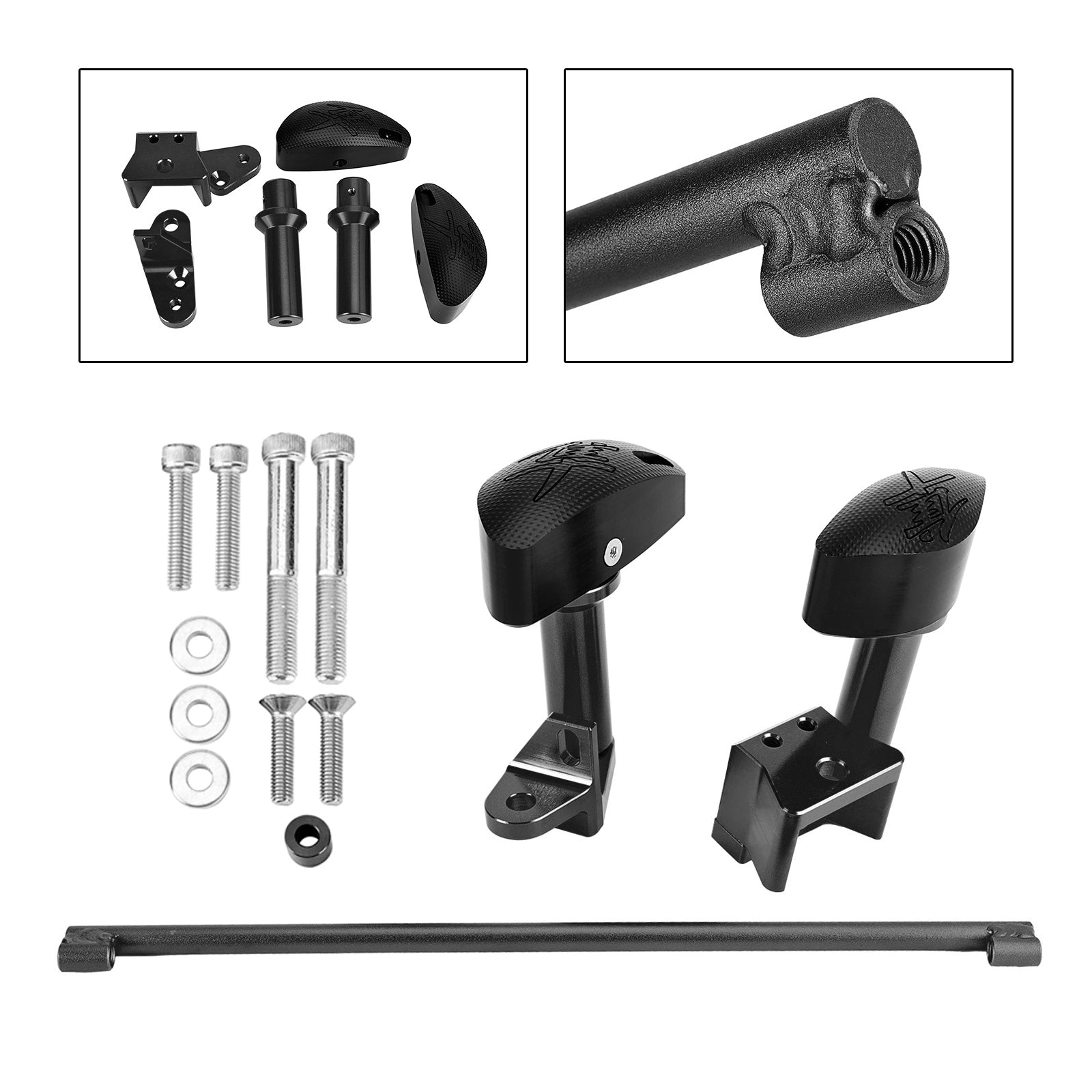 Motorbeschermers beschermkussen motorschuif zwart geschikt voor Suzuki Gsxr1300 08-20