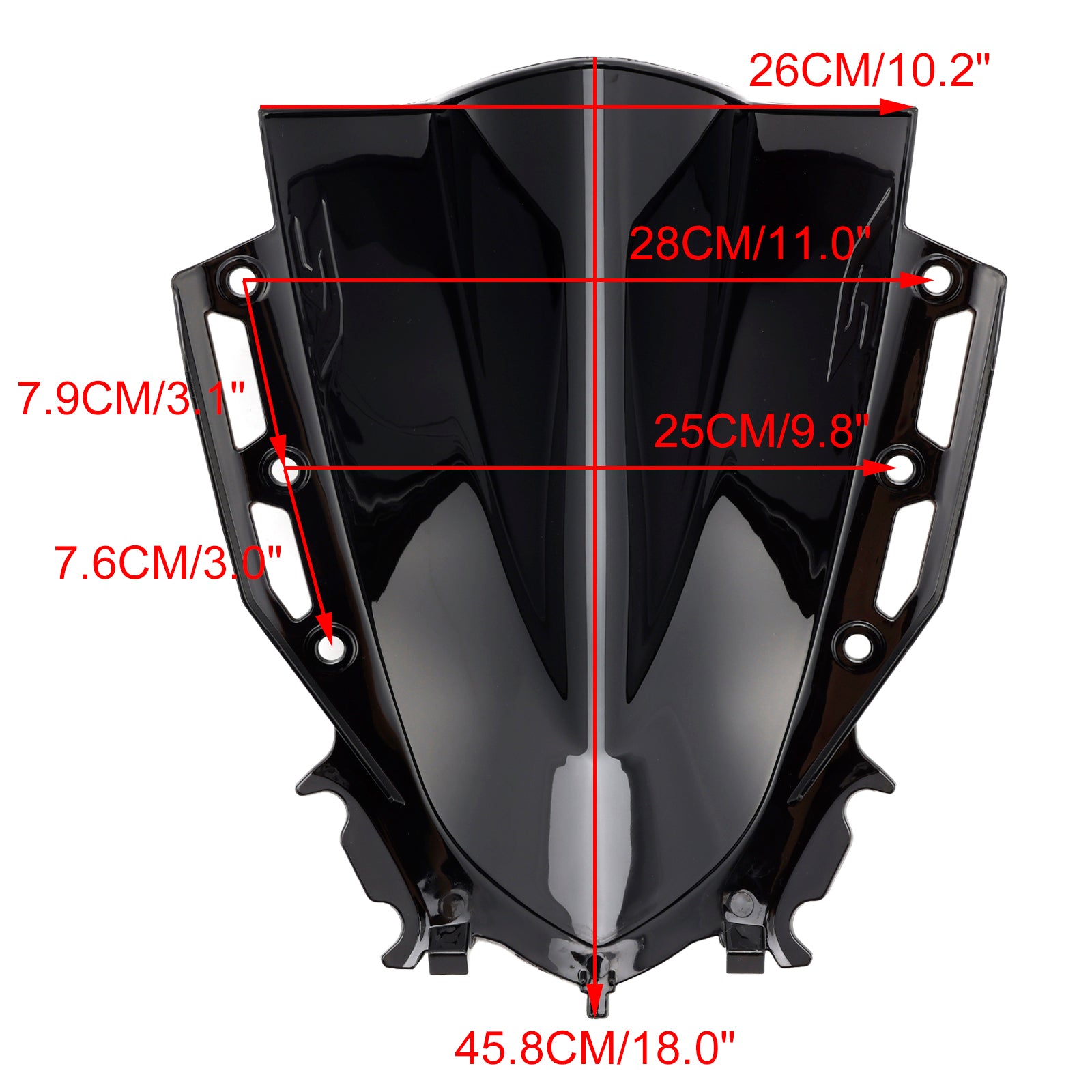 Černé sklo čelného skla vhodné pre Yamaha YZF R15 V4 2021-2024