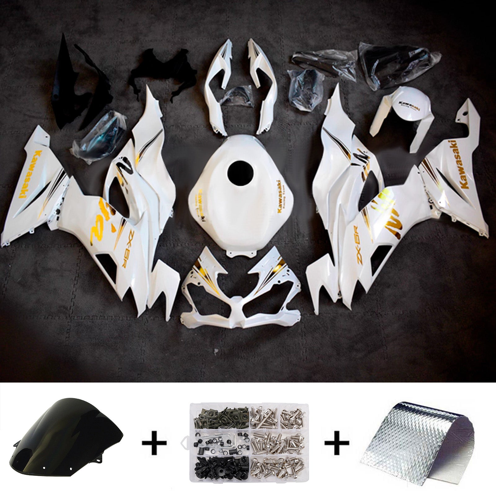 Injection Fairing Kit Bodywork Plastic ABS fit For Kawasaki ZX6R 2019-2023