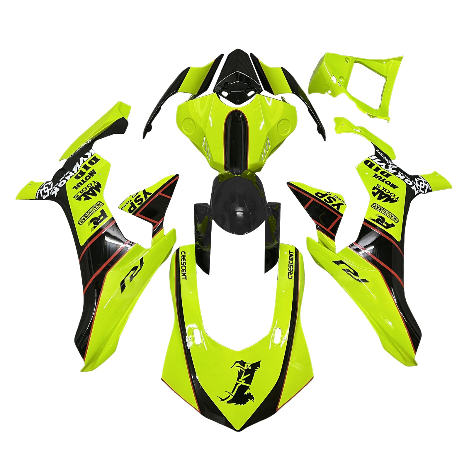 Kit de carénage d'injection carrosserie plastique ABS pour Yamaha YZFR1 YZF-R1 2015-2019