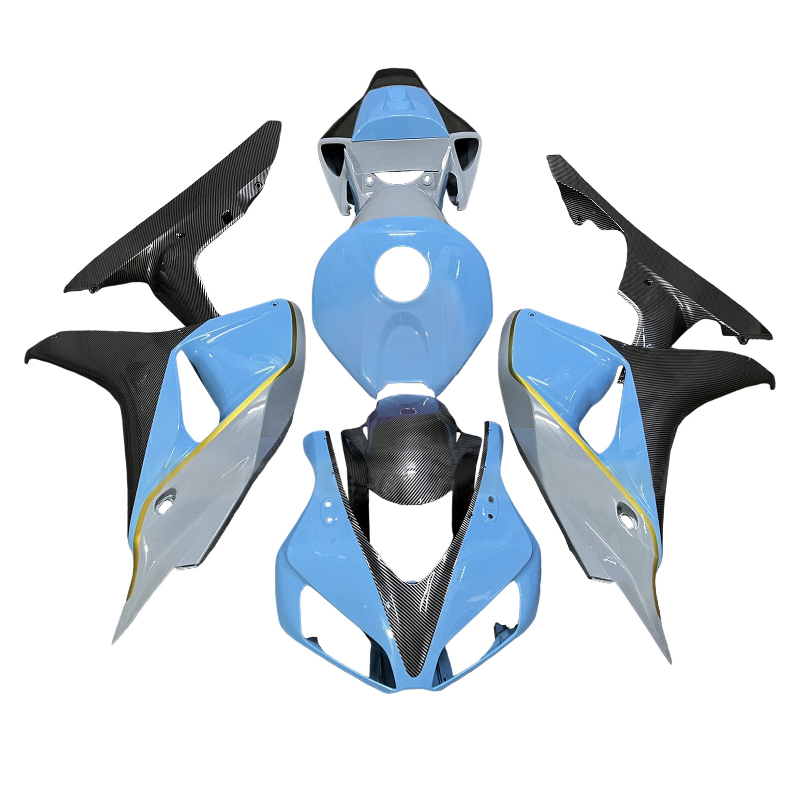 Injektionssats Kit Kroppsverk Plast ABS för Honda CBR1000RR 2006-2007