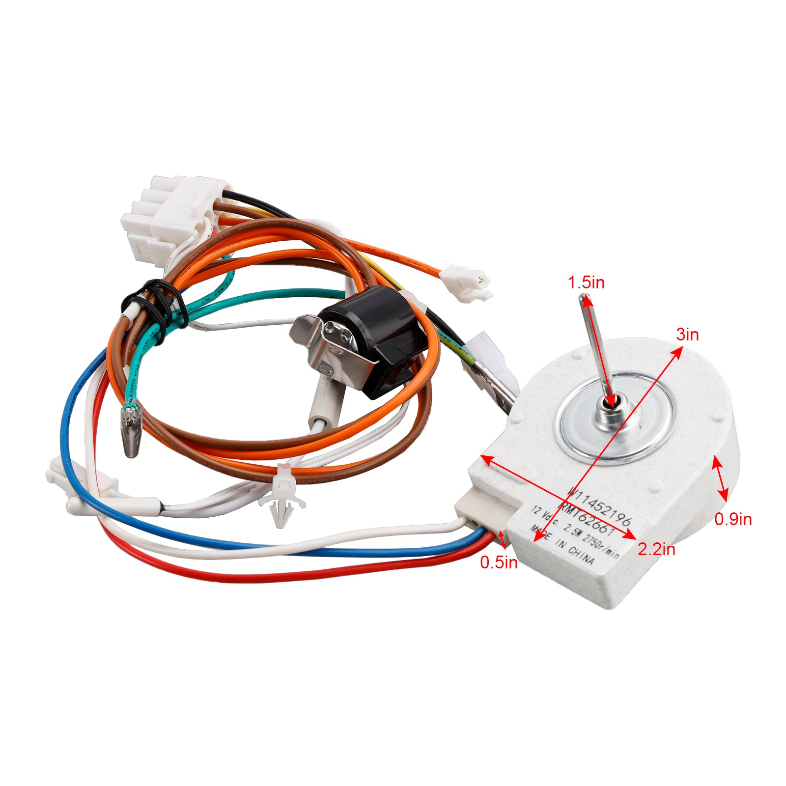 W11452196 Refrigerator Evaporator Fan Motor Replacement Part W10514110 W11374554