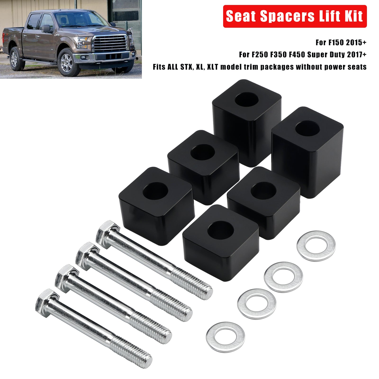 Seat Lift Kit 4/5"-2.4" For F150 2015+ / F250 F350 F450 Super Duty 2017+