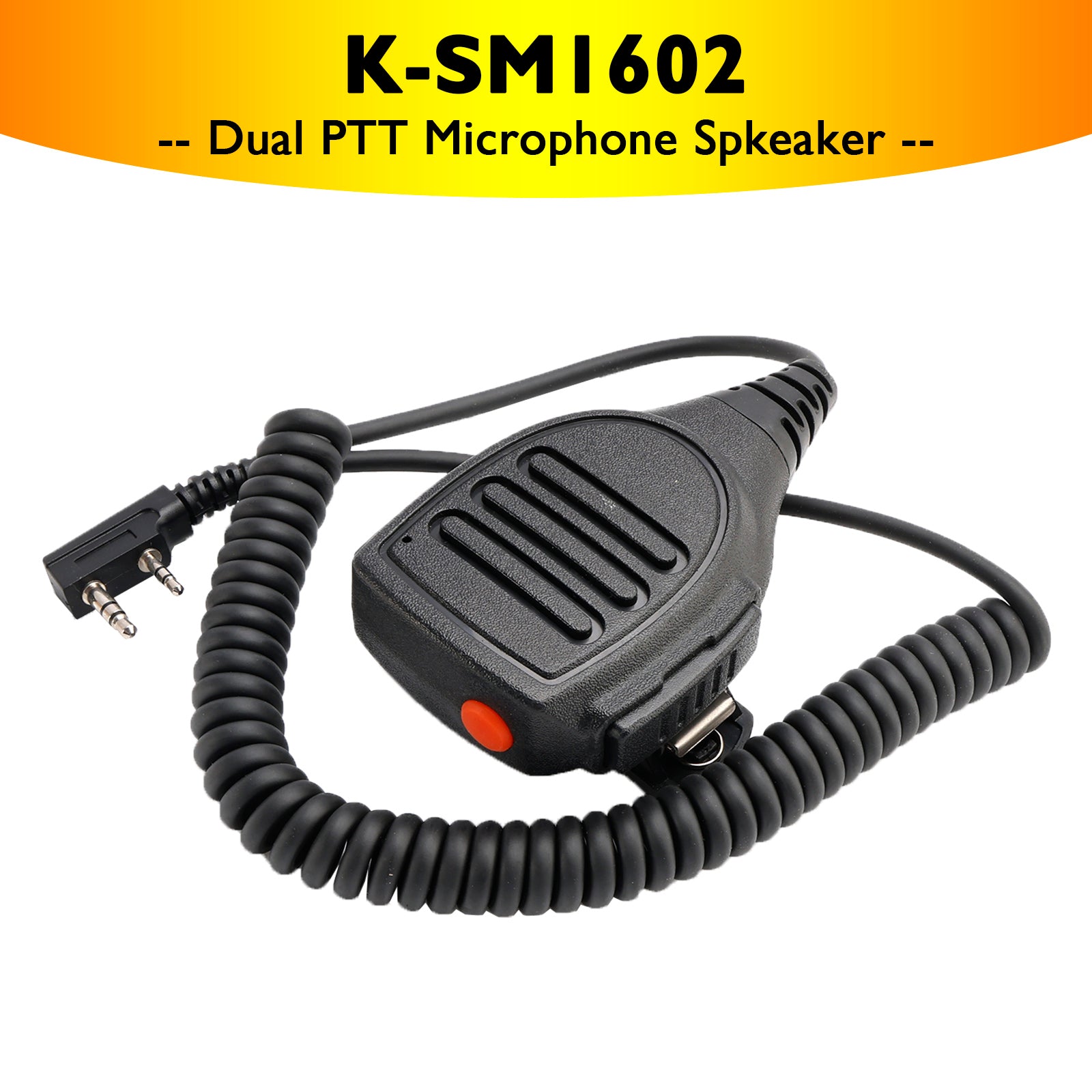 K-SM1602 Dual PTT Microfone-falante para TK-220 TH-F6 RPV516A KG-UVD1P PX-666