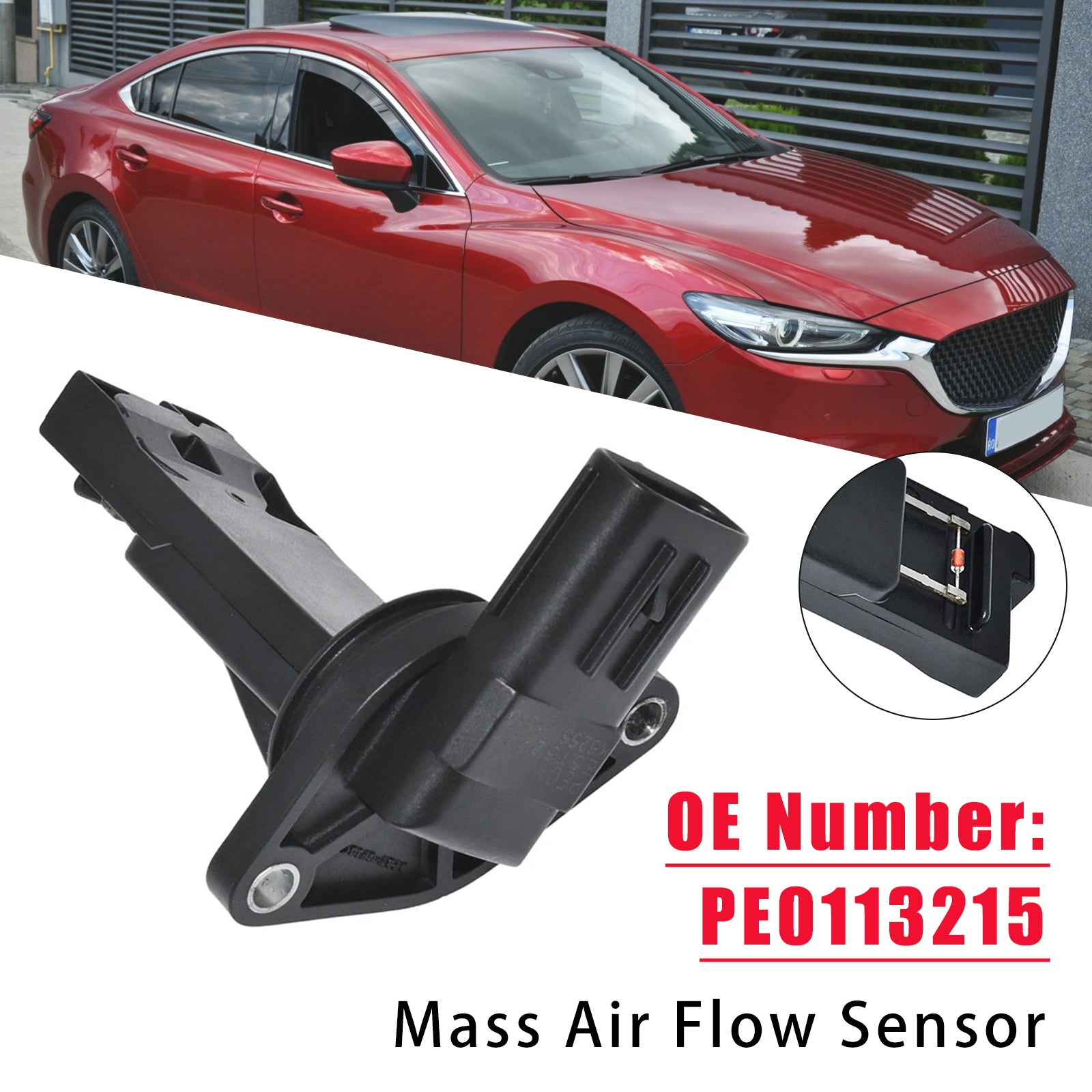 Mass Air Flow Sensor PE0113215 for Mazda CX-5 Mitsubishi Outlander 2010-2022