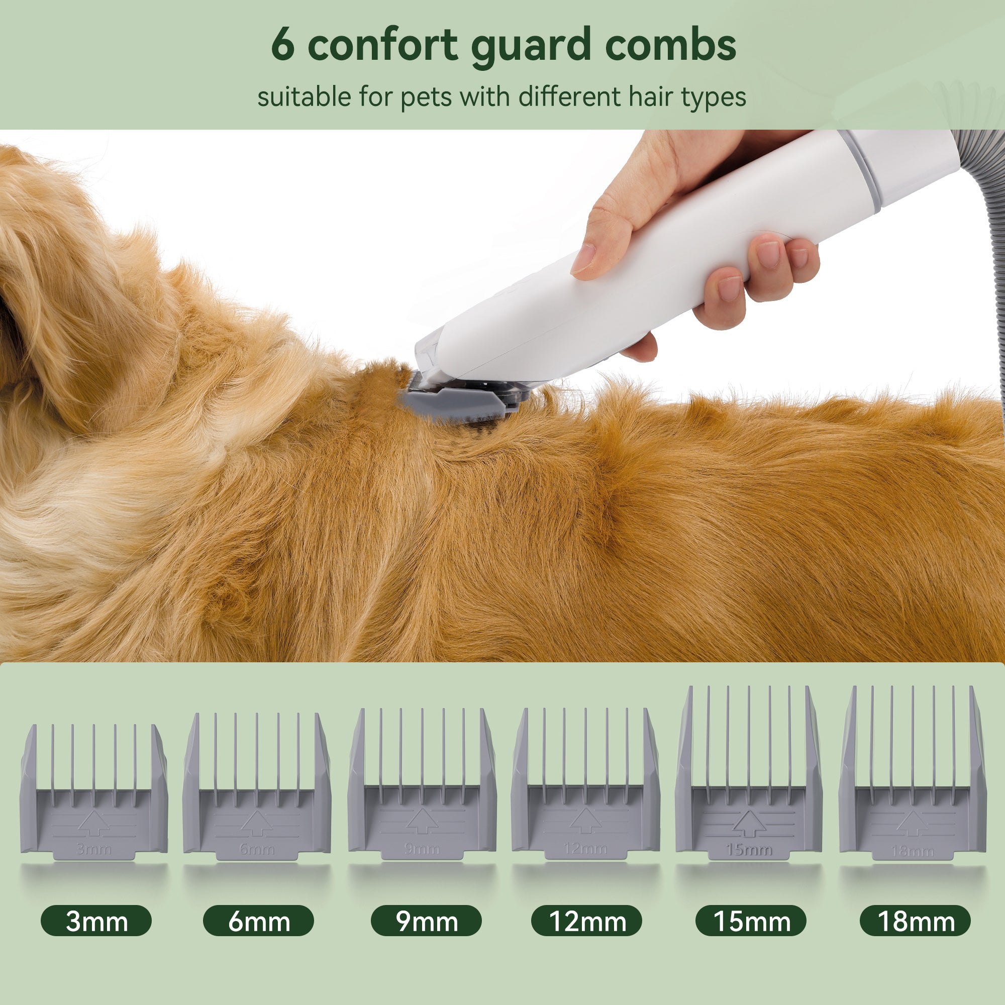 1.5L Grooming Tools for Dogs Cats Pets 5 In 1 Pet Grooming Kit Vacuum Suction Professional Pet Hair Clipper Dog Vacuum Brush for Shedding Grooming
