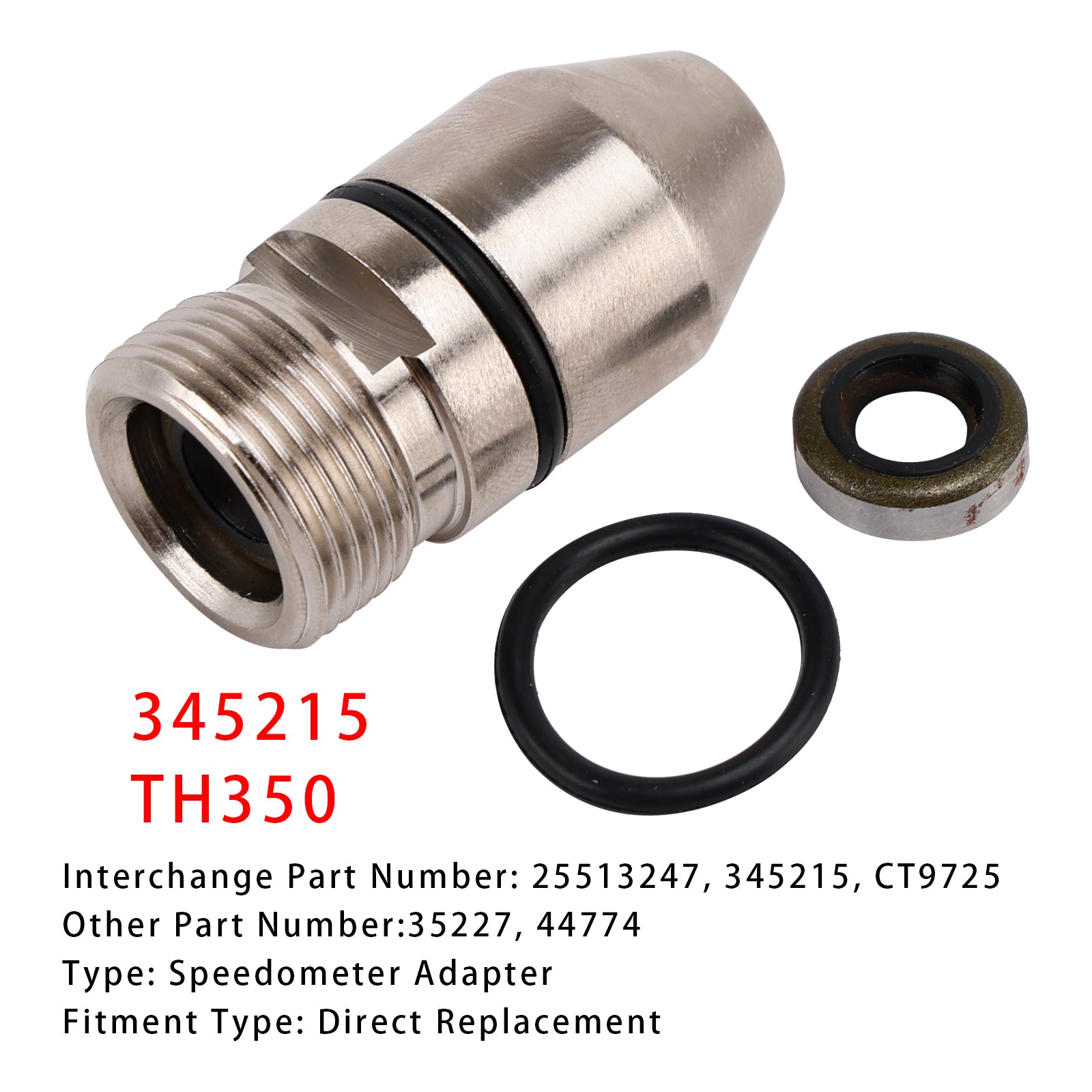 Boîtier de manchon d'engrenage de compteur de vitesse TH350 avec joints supplémentaires 345215 pour GM Turbo 350