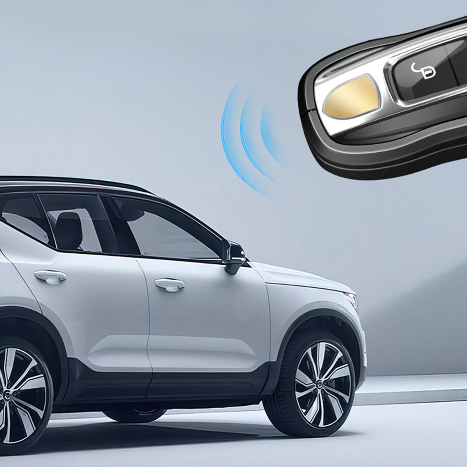 Aluminum Alloy TPU Silvery Car Key Case Cover With Buckle For Porsche Cayenne
