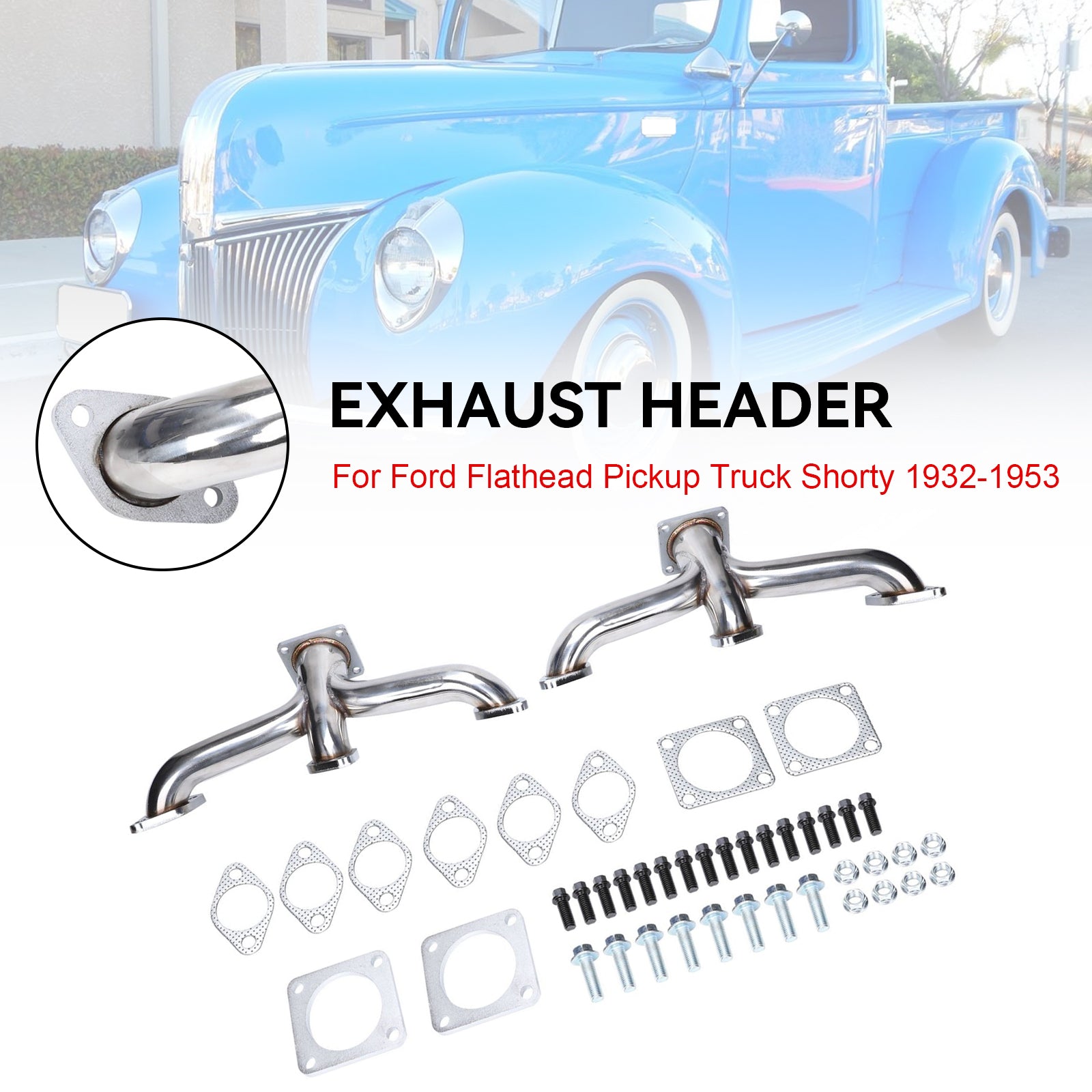 1932-1953 Ford Flathead Pickup Truck Shorty V8 Collecteur d'échappement