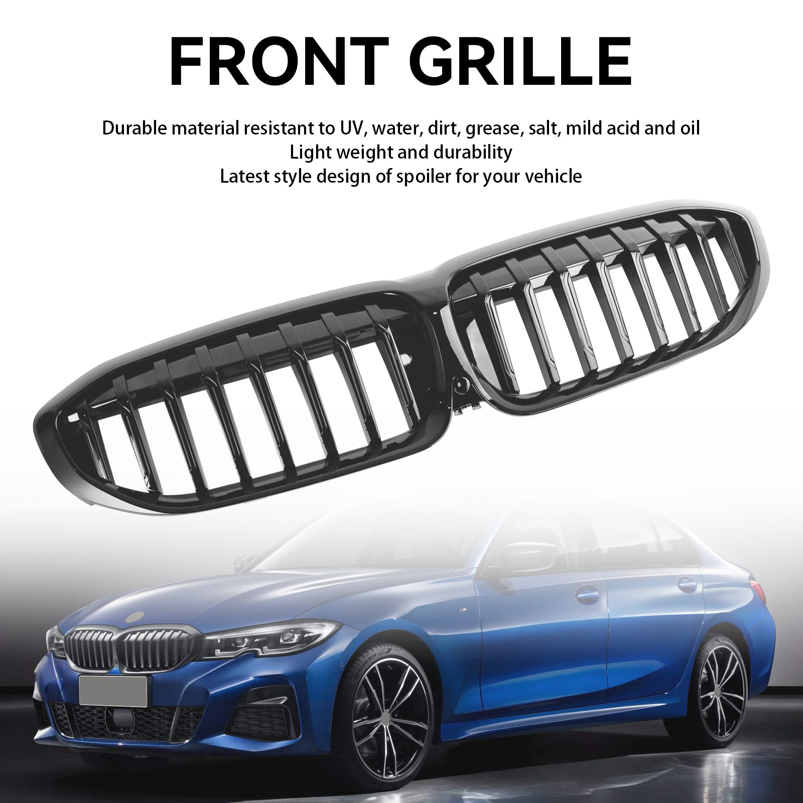 2019-2022 BMW 3 Series G20 G28 Gloss Black Kidney Grille Grill 51138072085