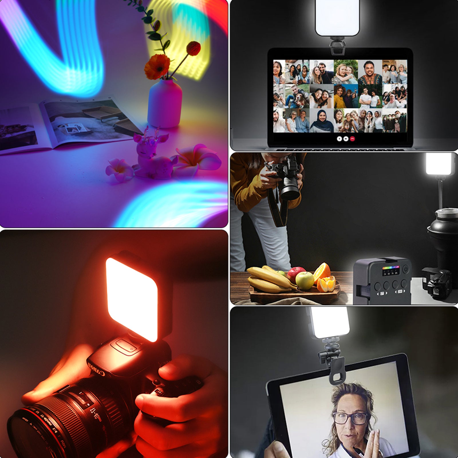 T64 RGB LED-videolicht Invullicht Videofotografie Full-Color Led-invullicht