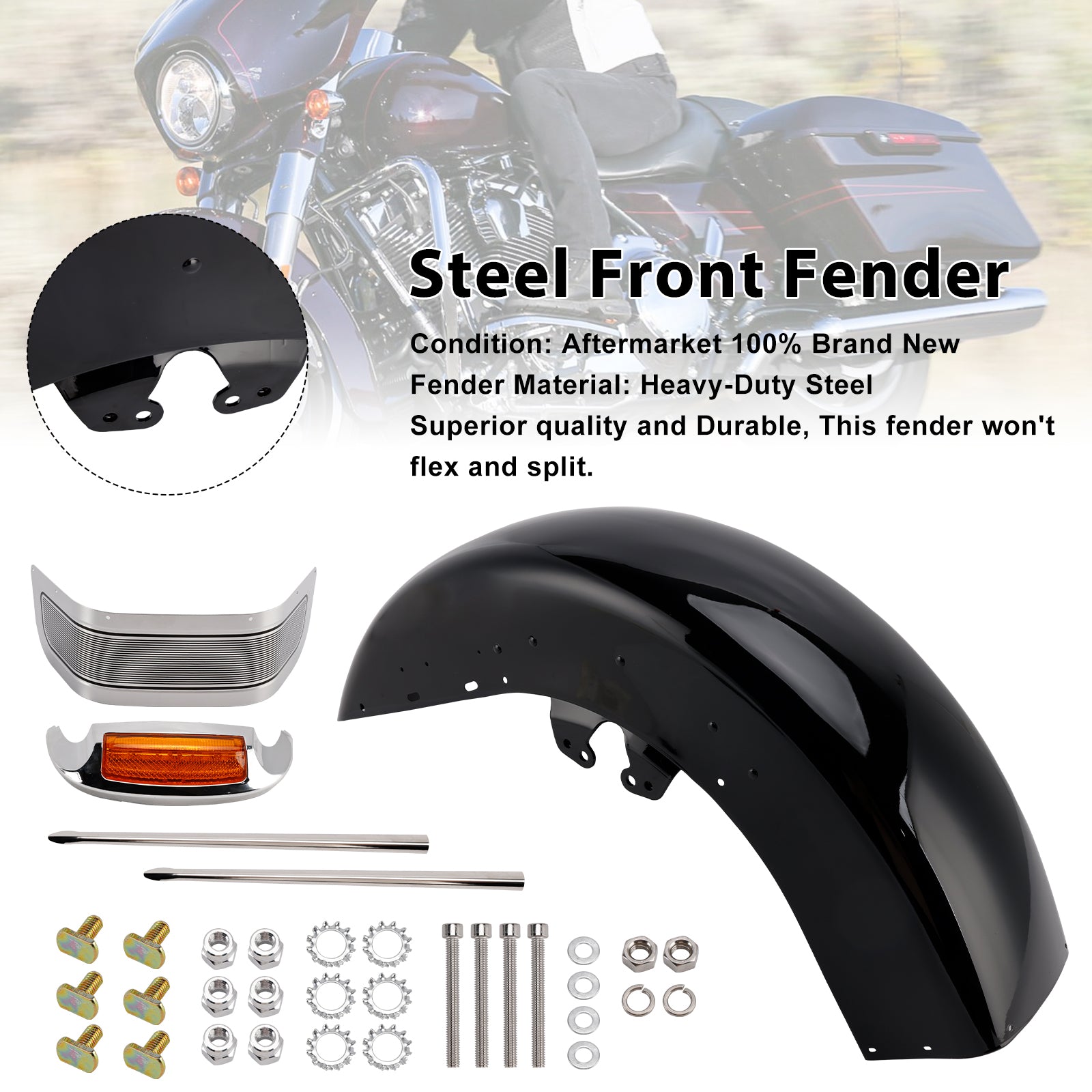 Guardabarros delantero de acero Ultra Limited Touring Electra Glide 2014-2024