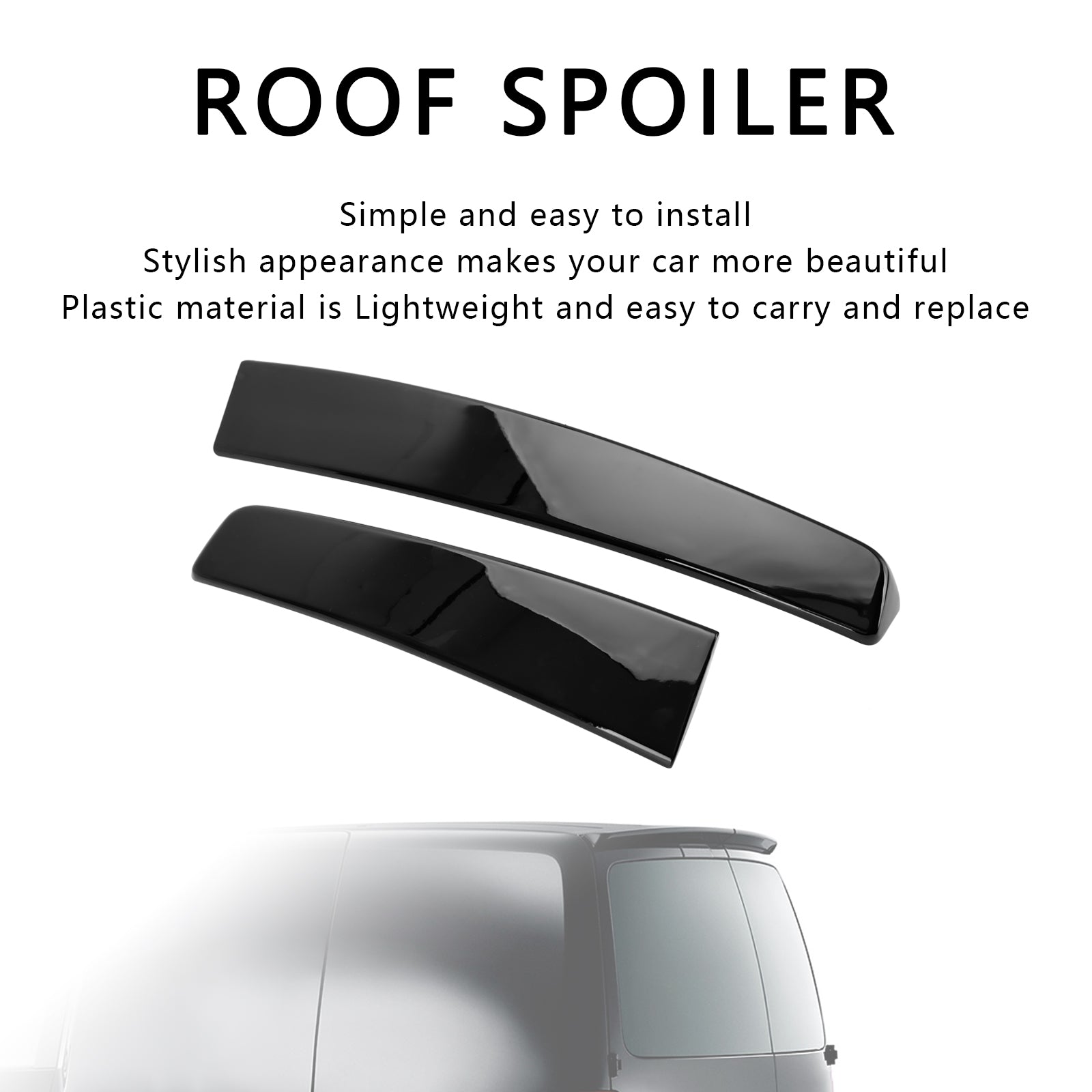 VW Caddy uit 2005-2018 & Caddy Maxi Gloss Black Rear Twin Barn Door Trunk Spoiler