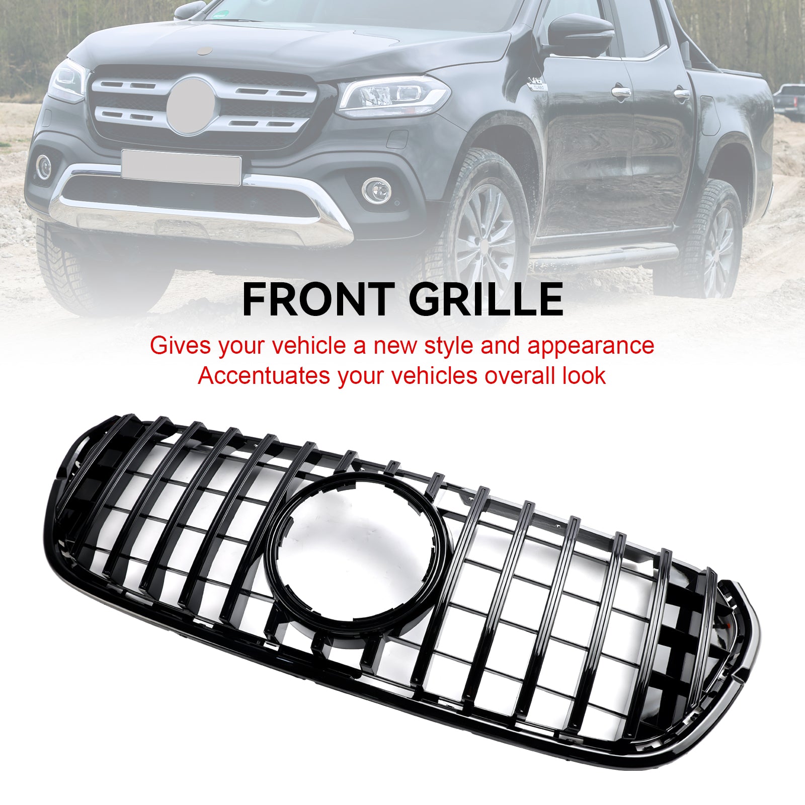2017-2019 Mercedes Benz X-Class X470 Black Front Bumper Grille Grill