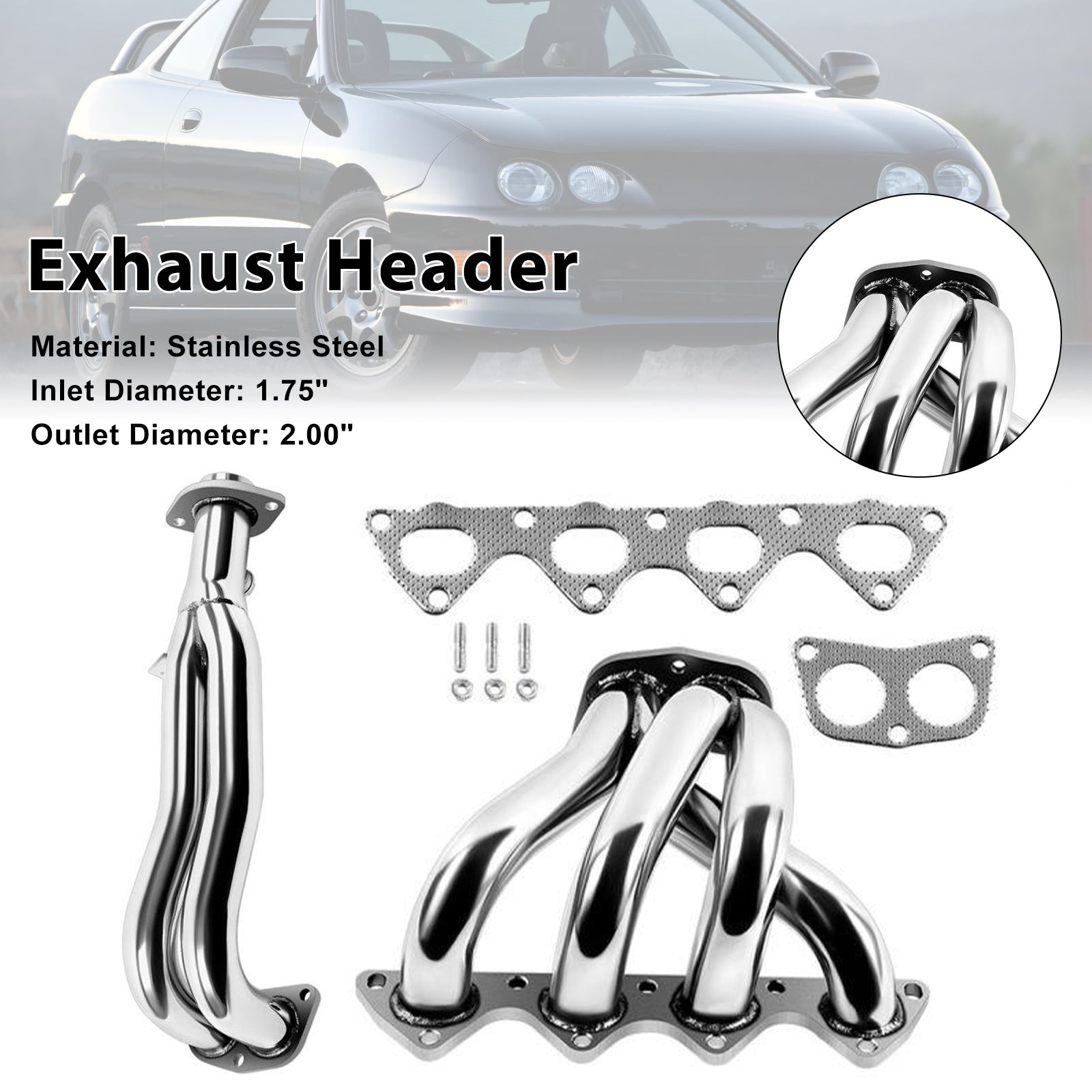 Colector de escape de acero inoxidable compatible con Acura Integra 1.8L 1994-2001