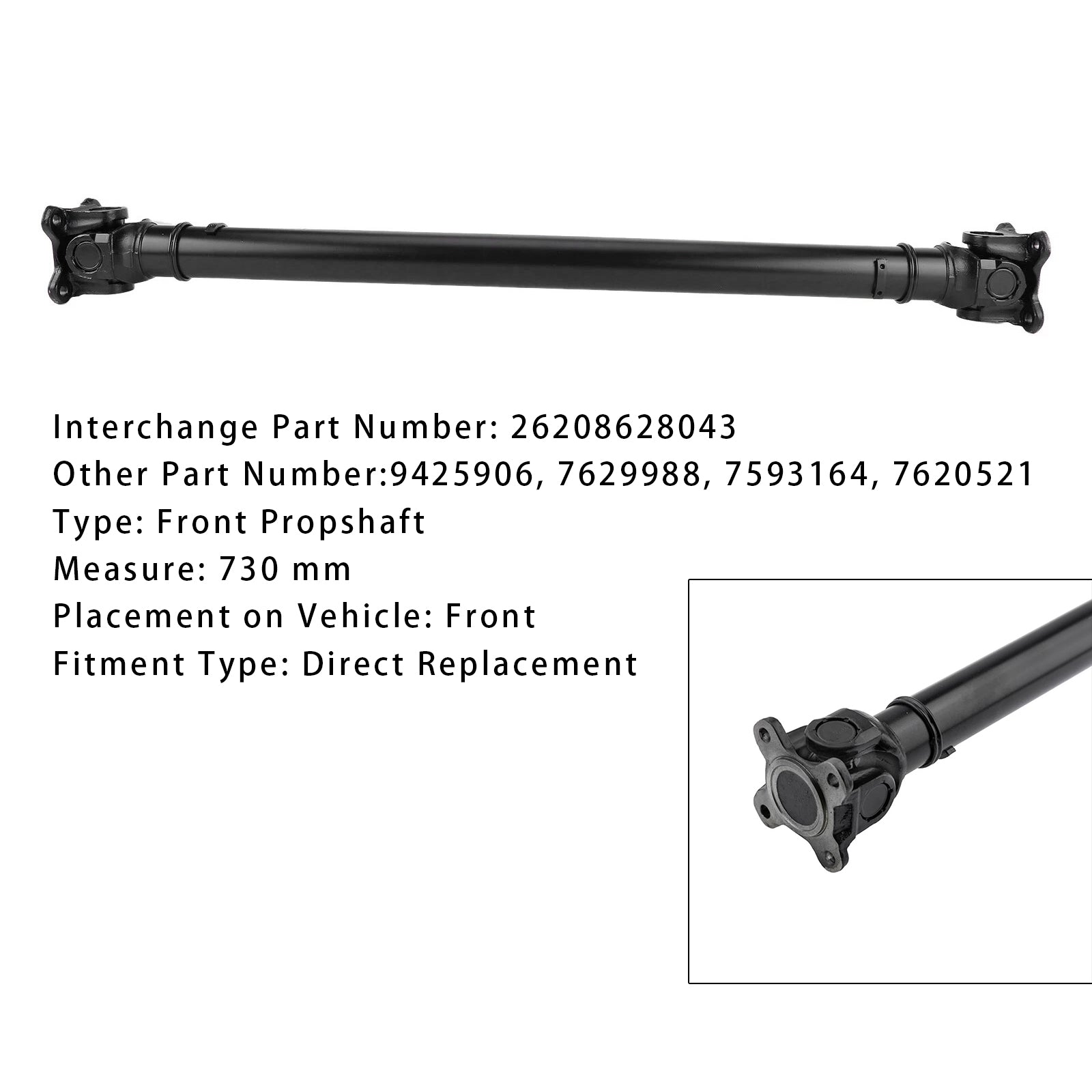 BMW 5 F07 F10 F11 F07 F10 F11 LCI XDRIVE FRONTSHAFT 26208628043
