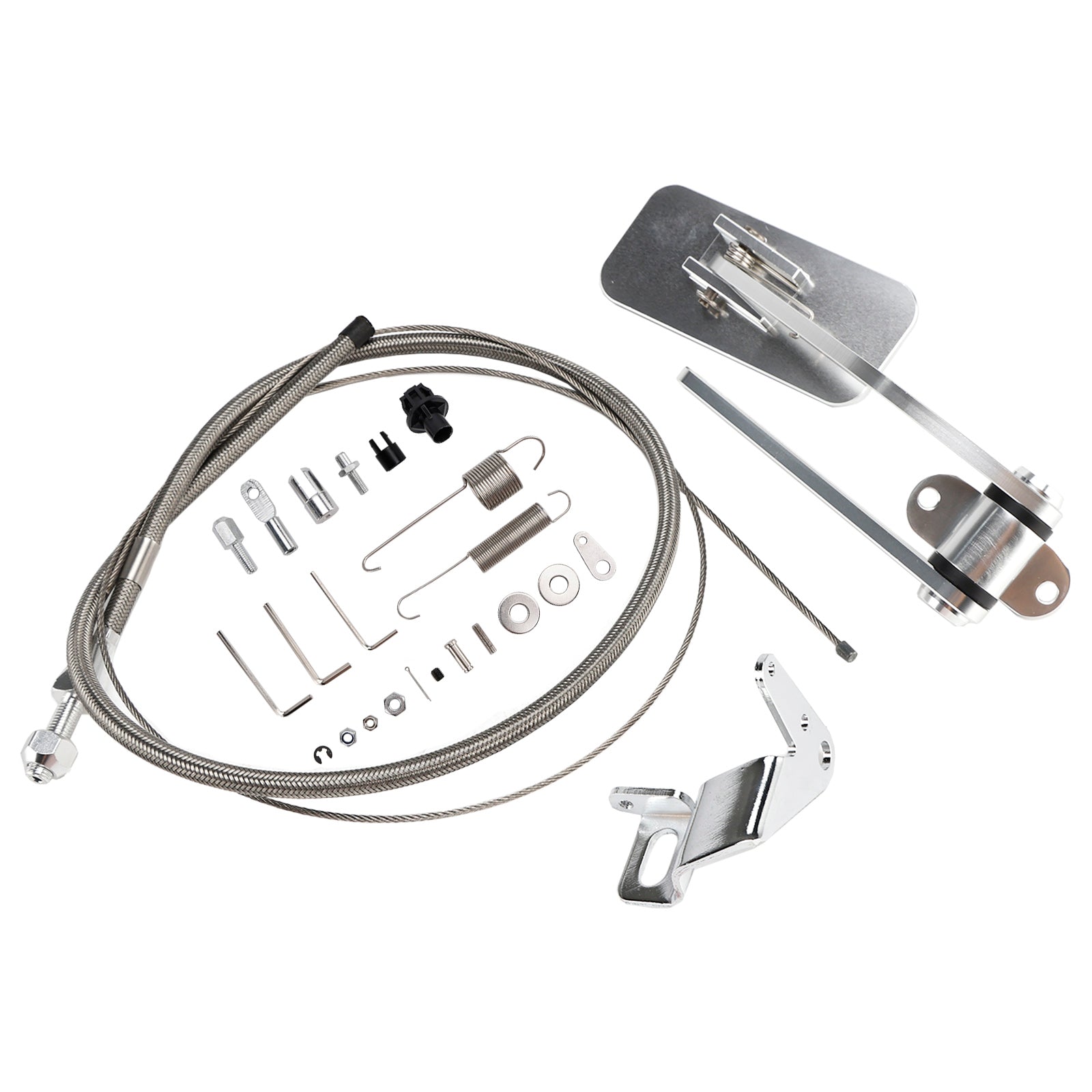 Universal Street Hot Rod Aluminium Gaspedal 24" Gasvajer i rostfritt stål & Fjäderset