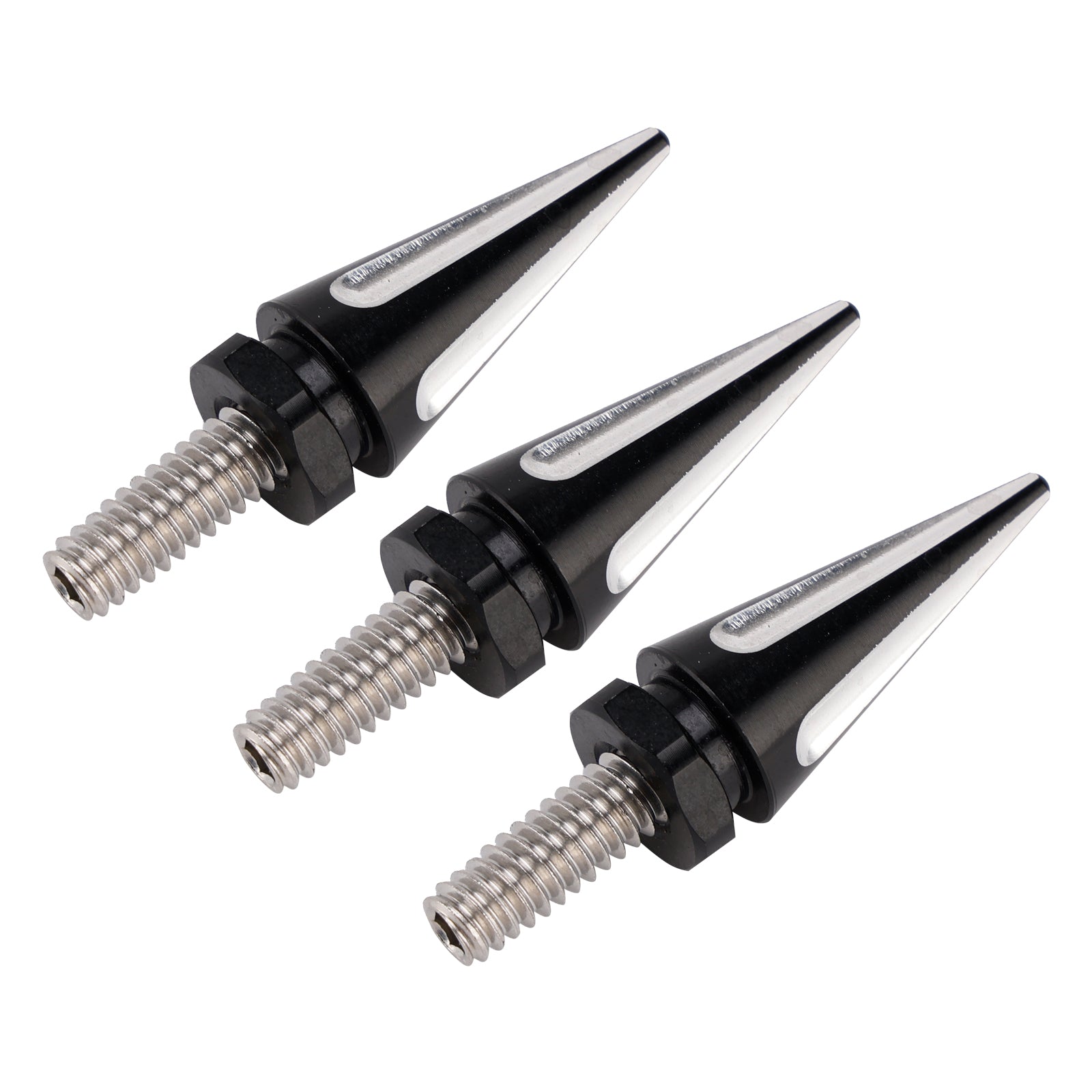 3x zwarte spikes voorruitbouten voor Street Glide Electra Glide Touring '96-'13