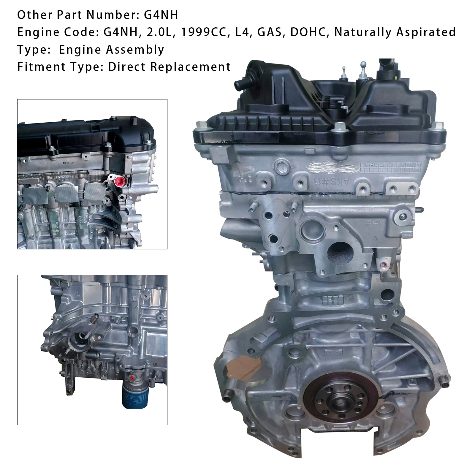 Ensemble moteur G4NH pour Hyundai Elantra Kia 2.0L 2017-2024