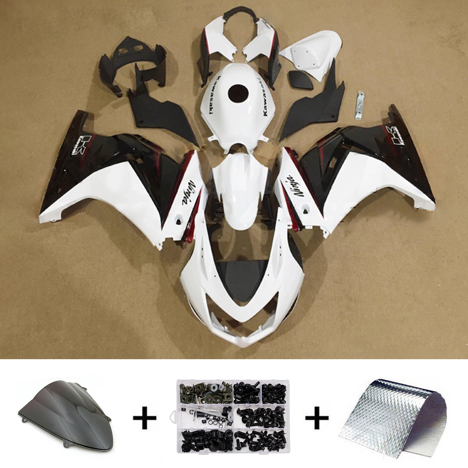 Kit carena iniezione carrozzeria in plastica ABS adatta per Kawasaki EX250 Ninja250R 2008-2012
