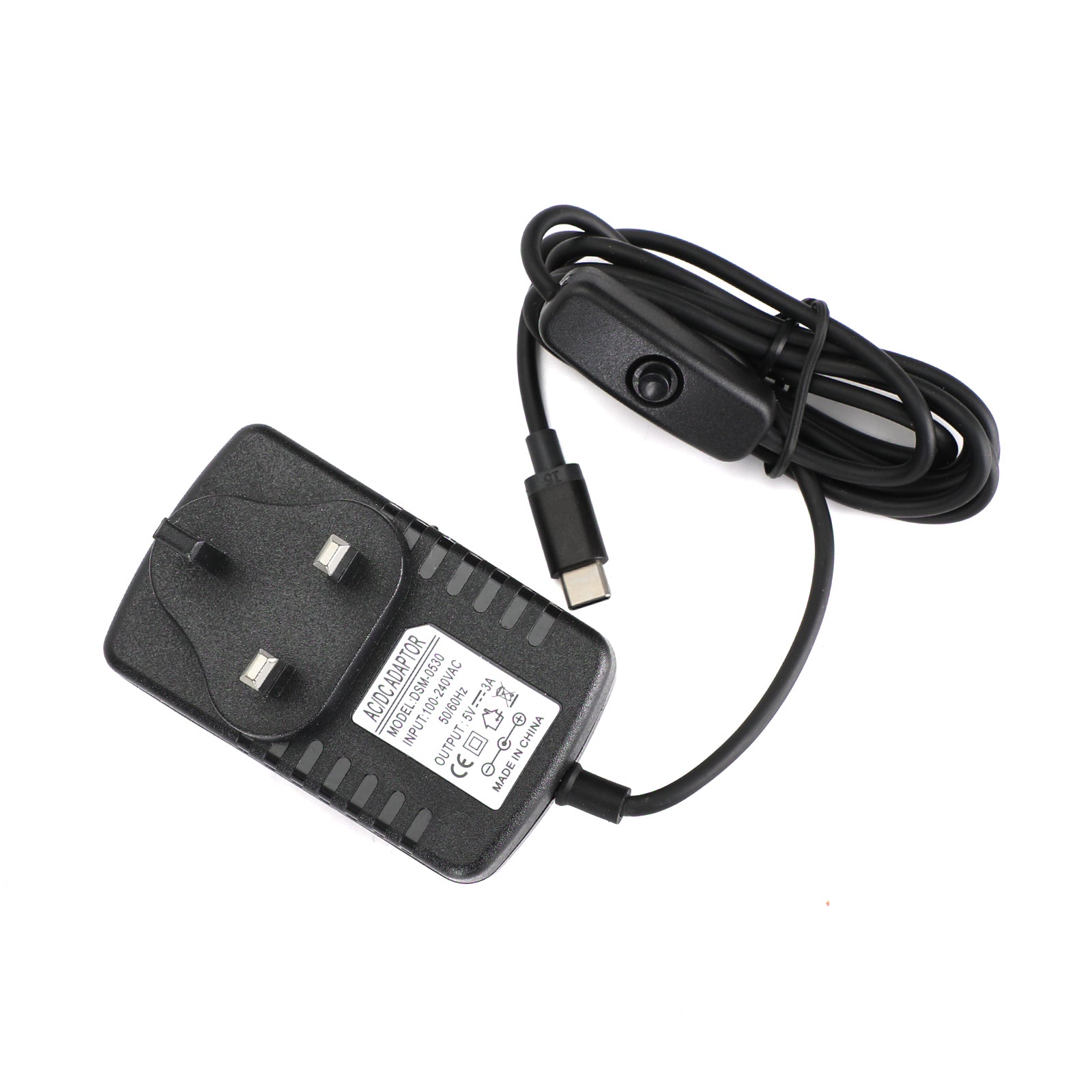 Fuente de alimentación USB tipo C de 5V/3A, 5V, 3A, CC, modelo B, para Raspberry Pi 4, enchufe británico